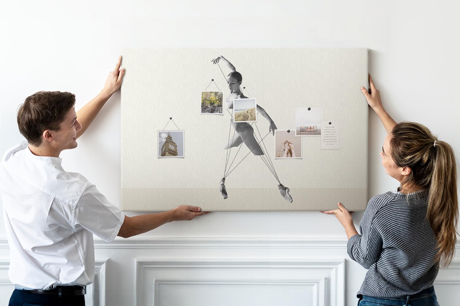 Tablero de corcho estampado 120x80 cm | Bailarina