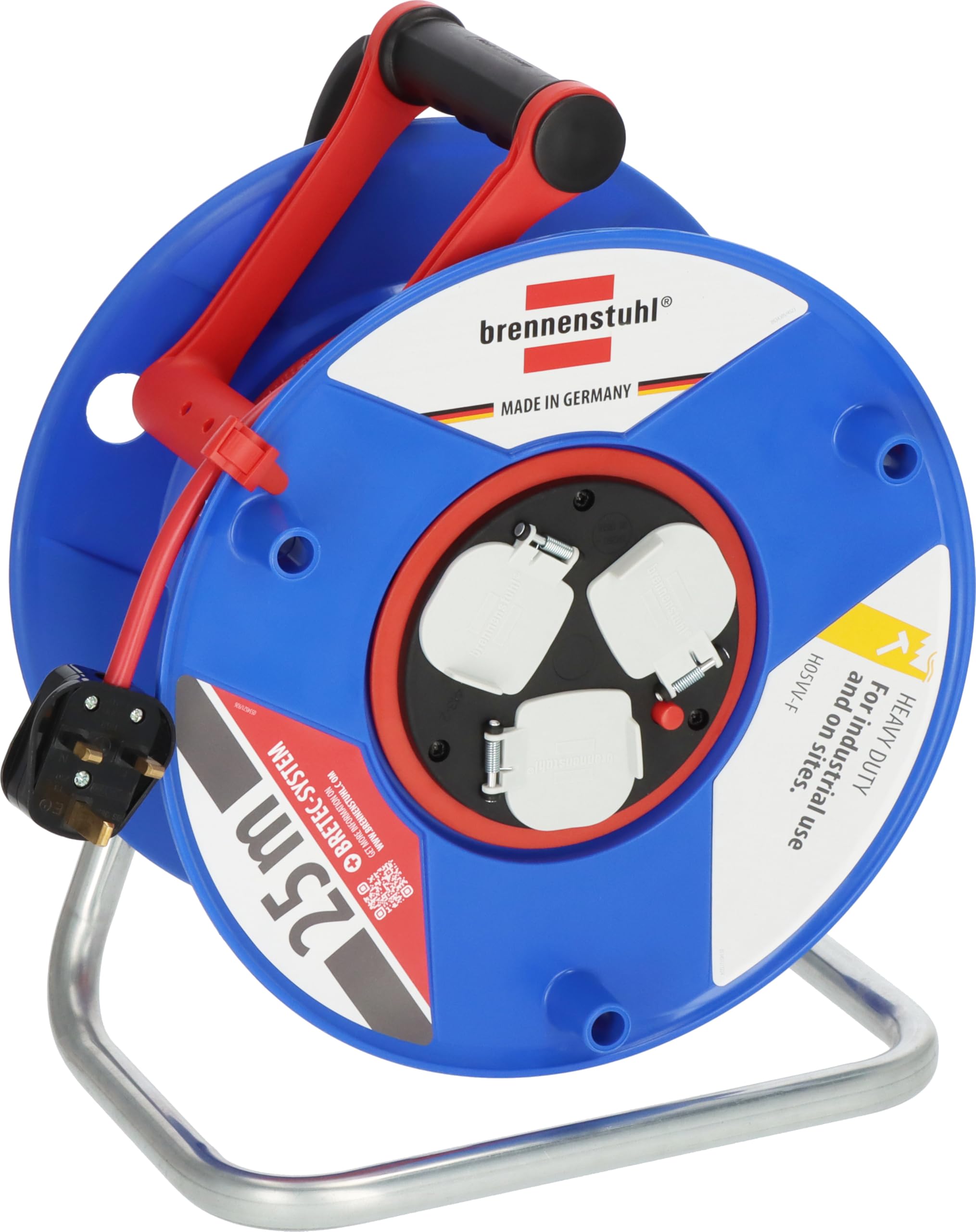 Brennenstuhl 1208853 Garant Bretec-Cewka kablowa, 25 m, H05 VV-F 3G1,5
