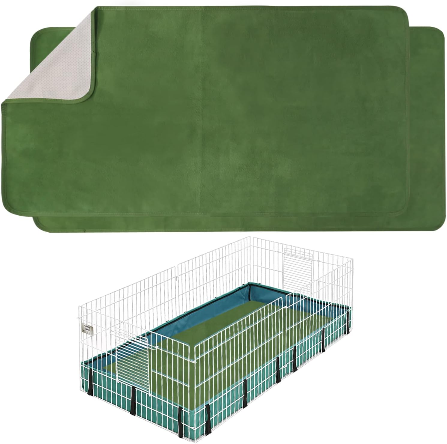 2 Pack Guinea Pig Bedding Fleece Cage Liner 47x24 for