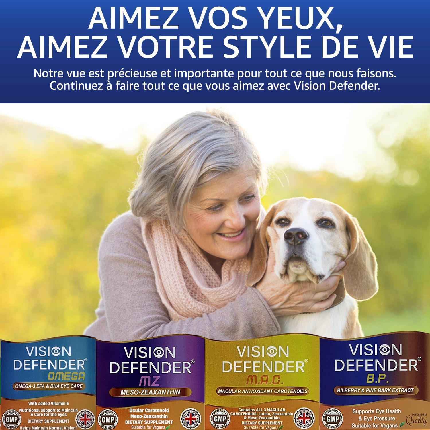 Vision Defender BP Complément Alimentaire Yeux: Soutien de la Pression Oculaire, de la Circulation et de la Rétine. Extraits de Myrtille et de Pin Maritime. 60 Gélules Véganes. Fabriqué au Royaume-Uni