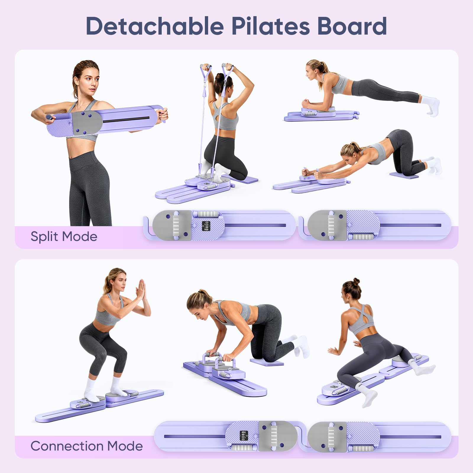 Macchina Pilates Reformer MINENICE – Tavola Multifunzionale Per Addominali E Fitness, Con Display LCD E Doppio Utente