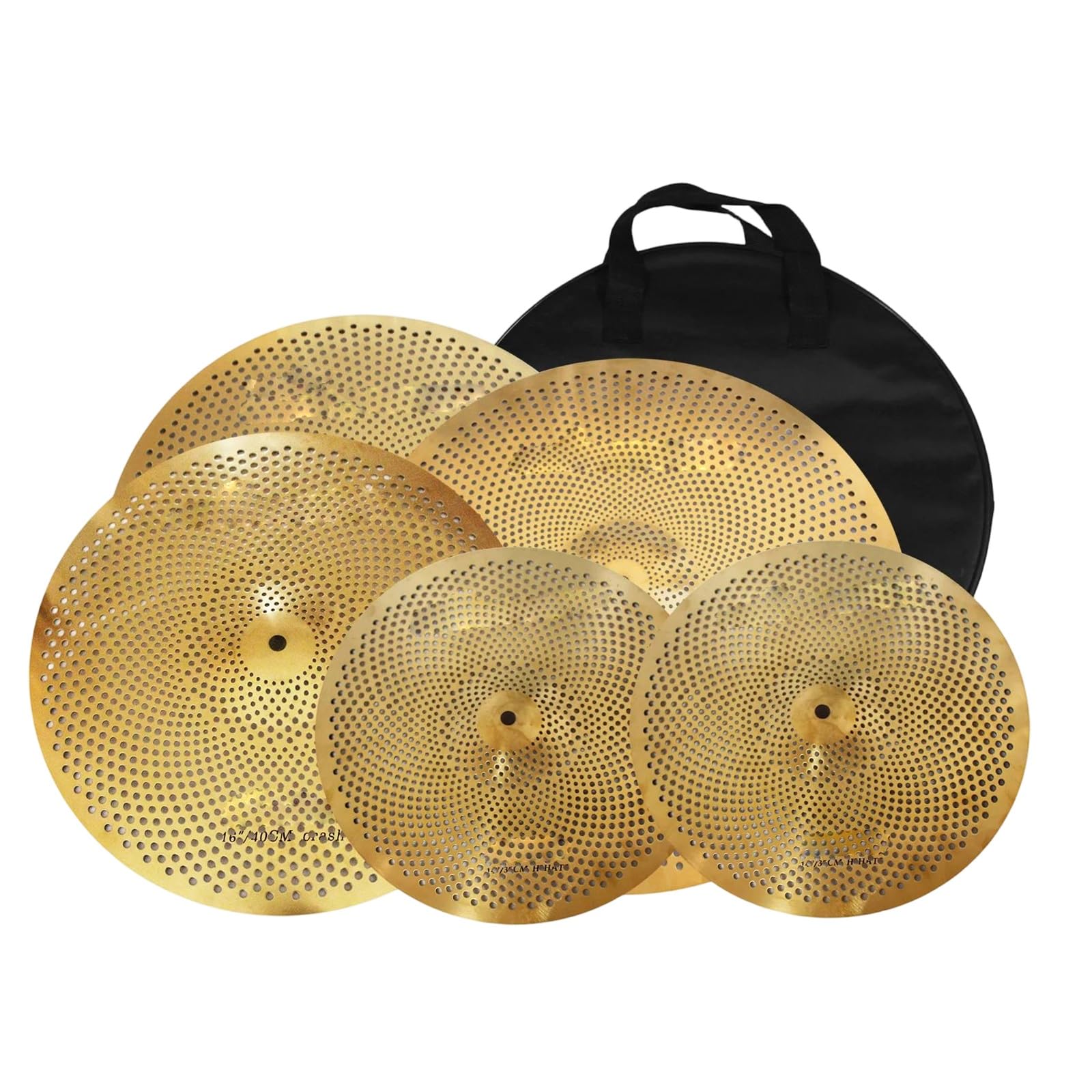 Talerz Profesjonalny Pakiet Low Volume 14 Hi Hats 16/18 Crash 20 Calowy Talerz Ride 5 Częściowy Zestaw Wyciszający(Golden)