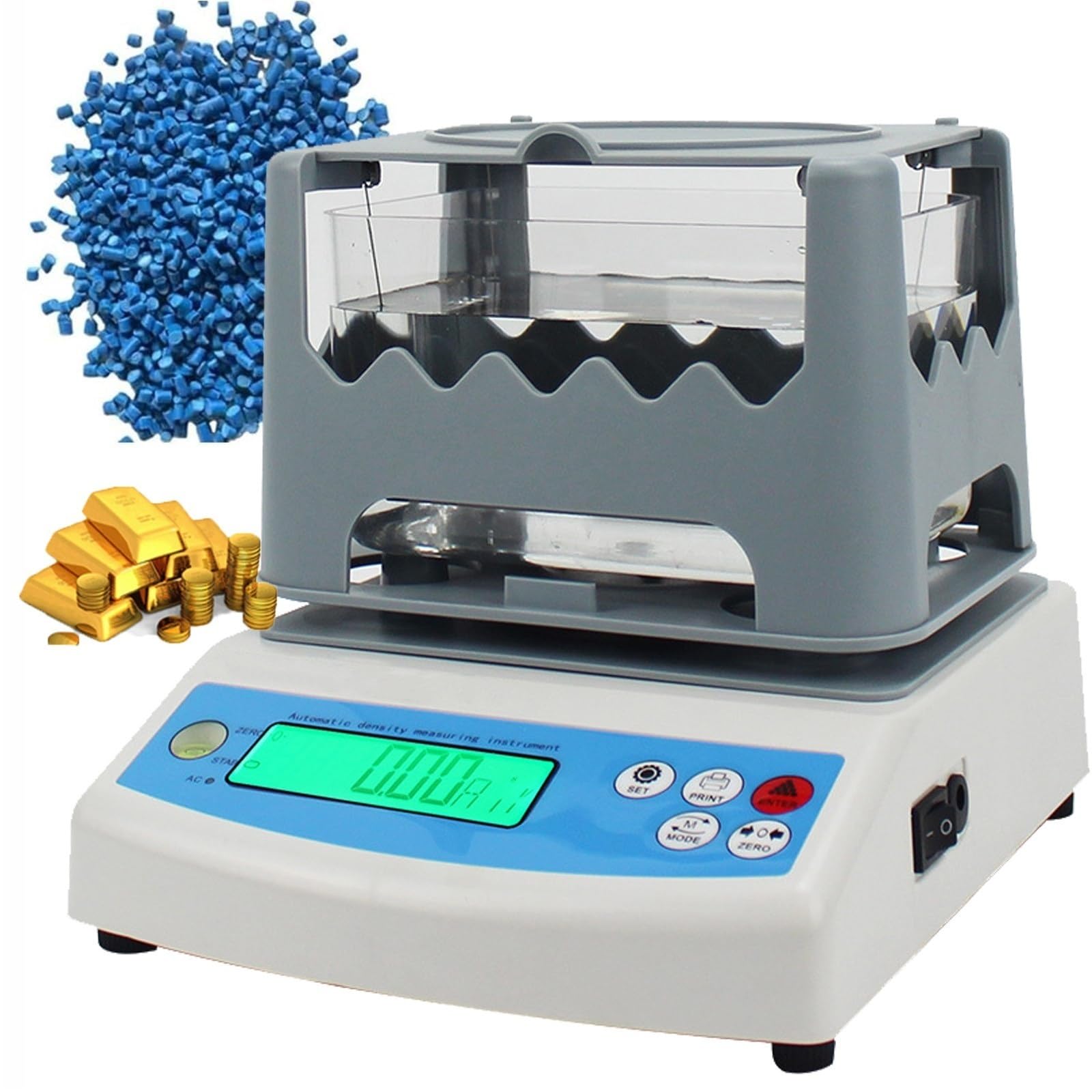 Probador Digital Pureza Oro Medidor Densidad Solidos Analizador Metal Precision Densimetro Plastico Caucho Equipos Laboratorio Industrial Electronico(600g)