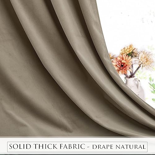 Miniatura 75 de StangH Cortinas verdes de terciopelo, cortinas extralargas para oscurecer la habitación del dormitorio, cortinas para sala de estar, cortina Verde