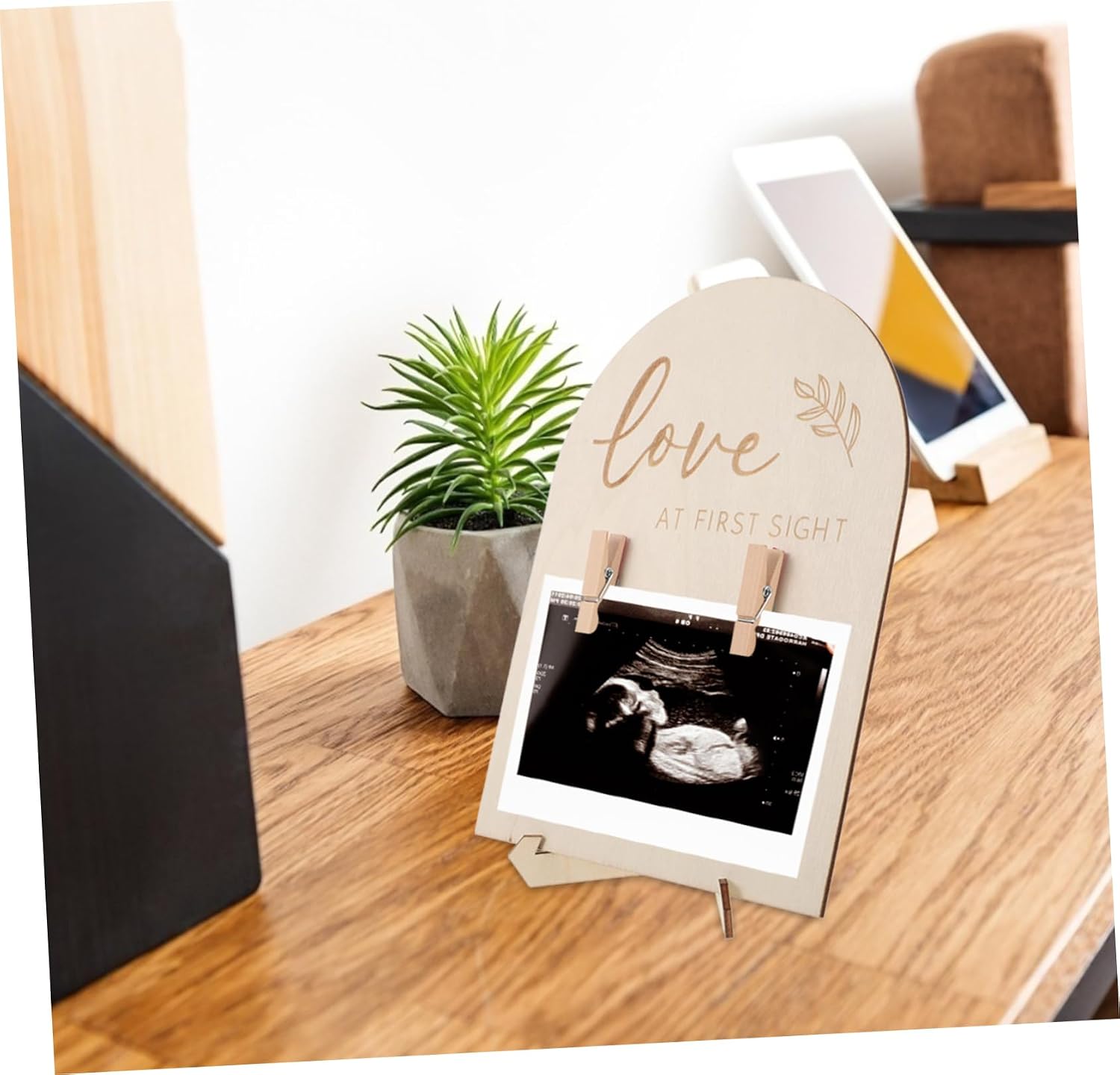 1set Picture Frame Multi-functional Sonogram Photo Board Stand and Clip for Nursery Decor Parents and Showers