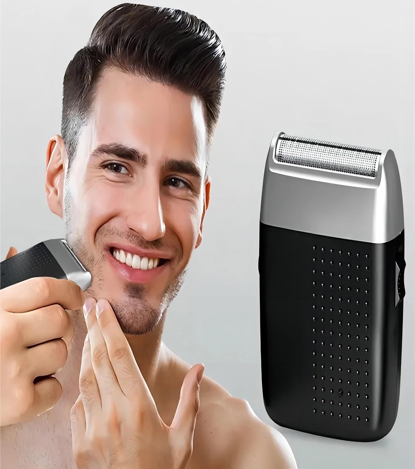 coltello da rasoio, Rasoi a lamina da uomo elettrici senza fili ricaricabili portatili e tascabili(Blue)