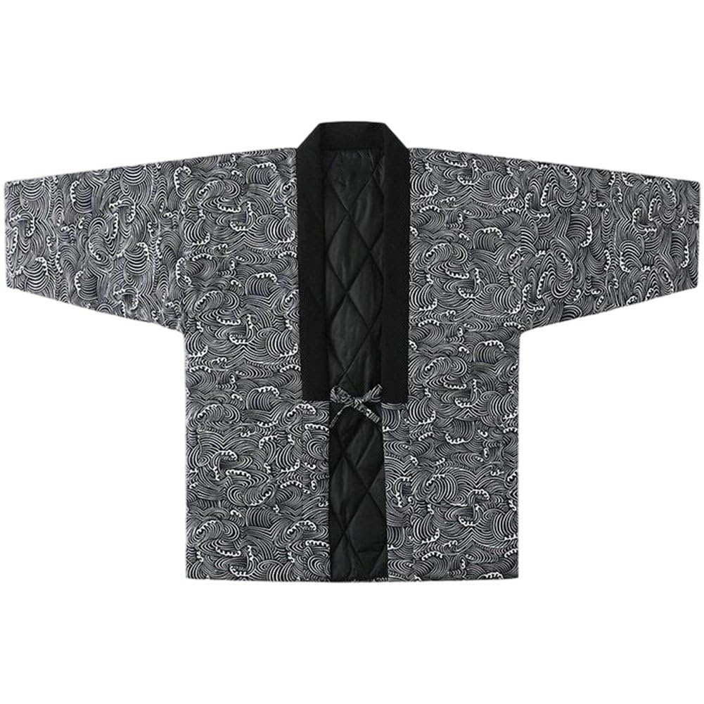 Chaqueta tradicional hanten de algodón premium: artesanía japonesa de invierno