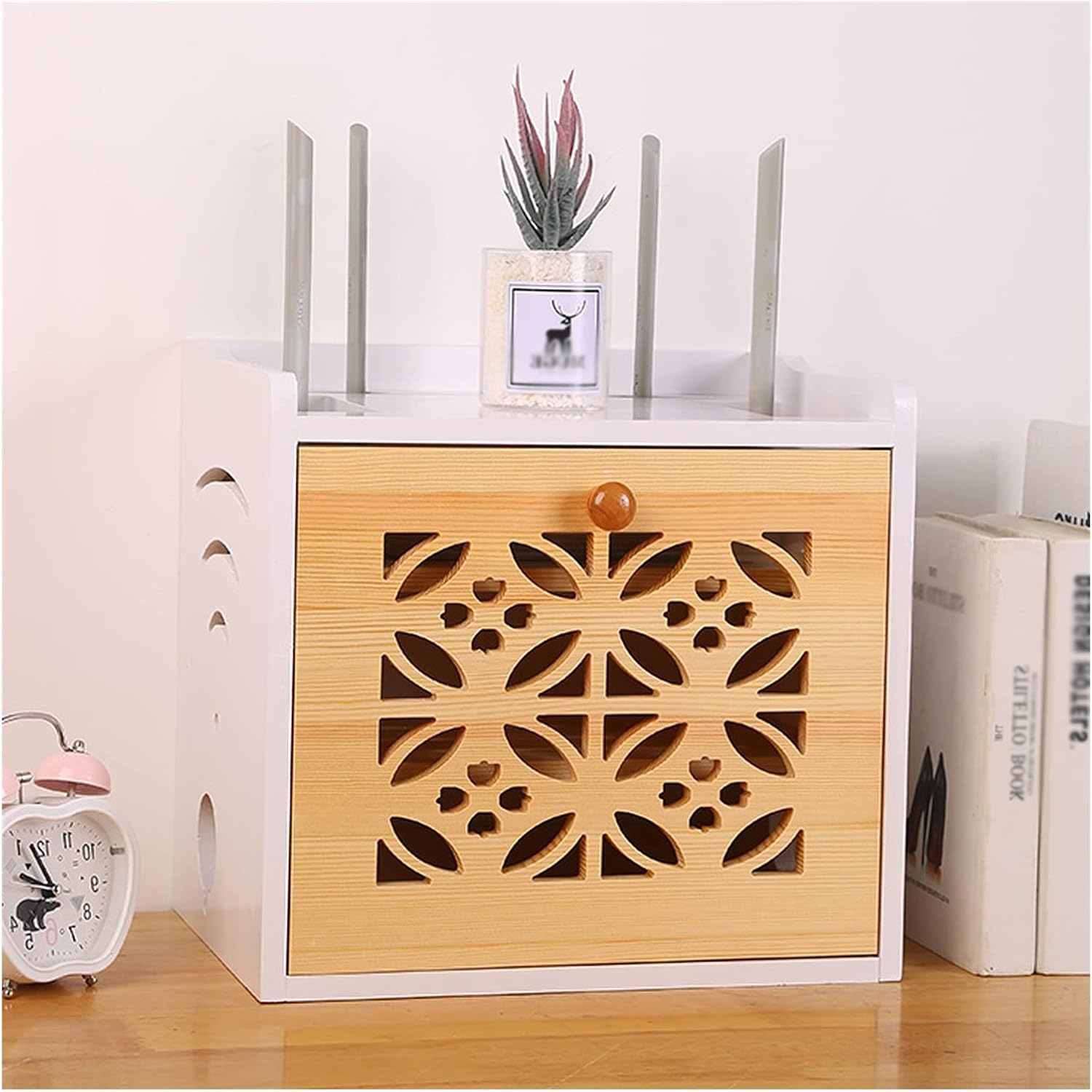 Cable Management Box Wooden Cable Tidy Box Router Storage