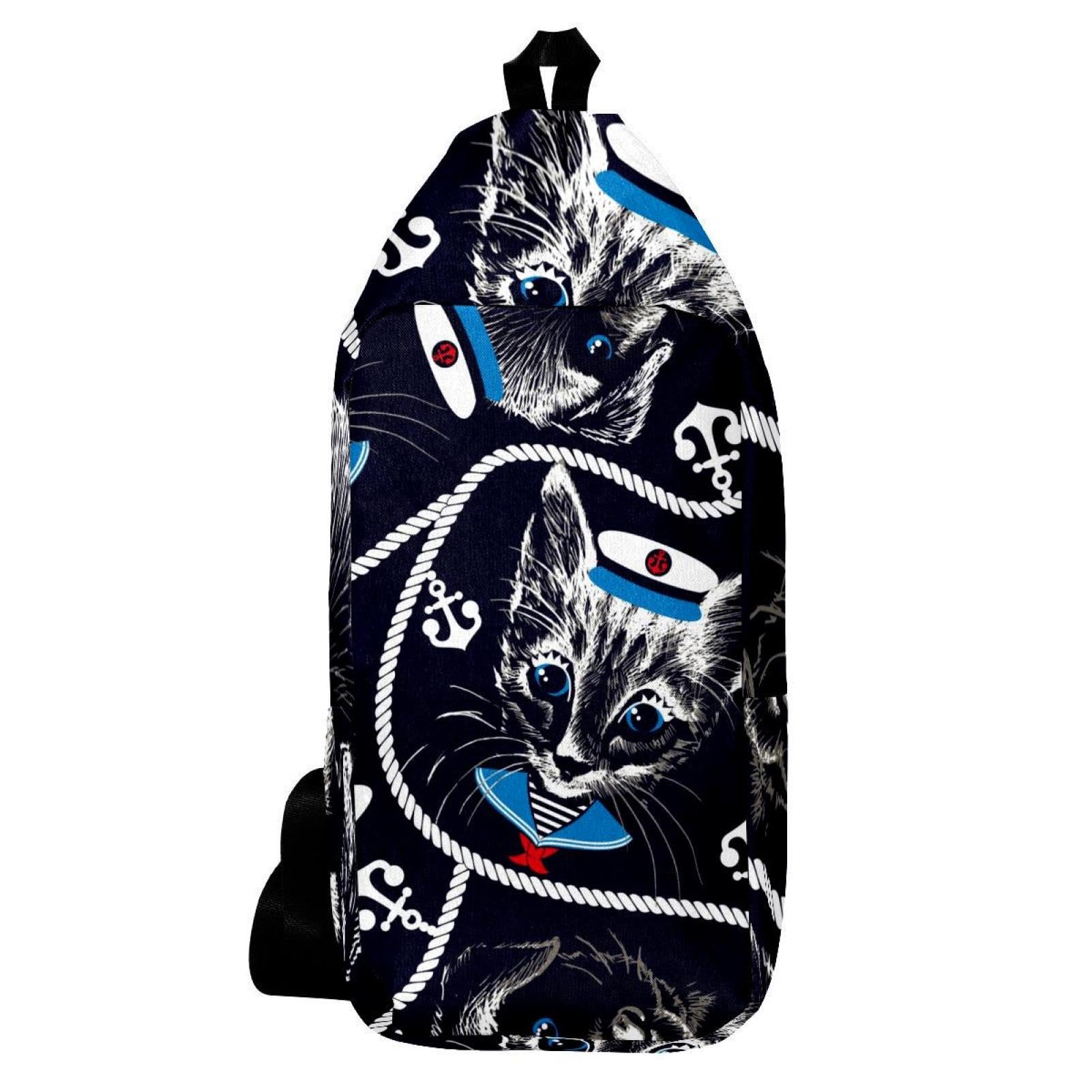 Bolsa cruzada de marinero con ancla, mochila compacta de 16x36cm para hombre y mujer 6