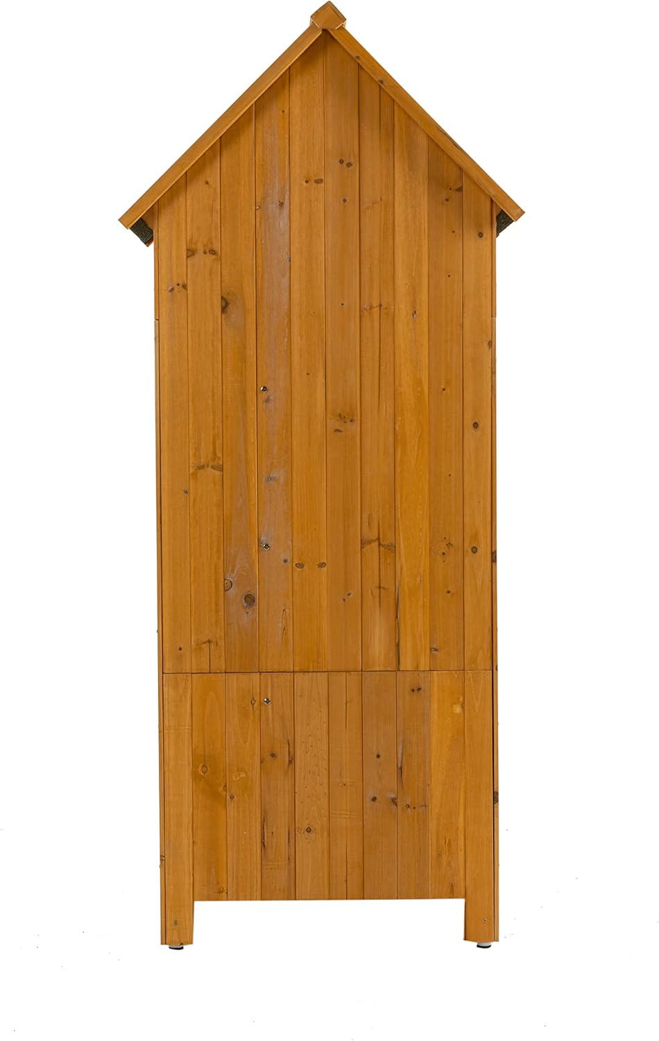 Outdoor Wood Storage Shed, Vertical Garden Shed Closet with Lockable Doors, Outside Tool Shed Storage Cabinet with Floor,Detachable Shelves,Pitch Roof for Poolside Backyard Porch