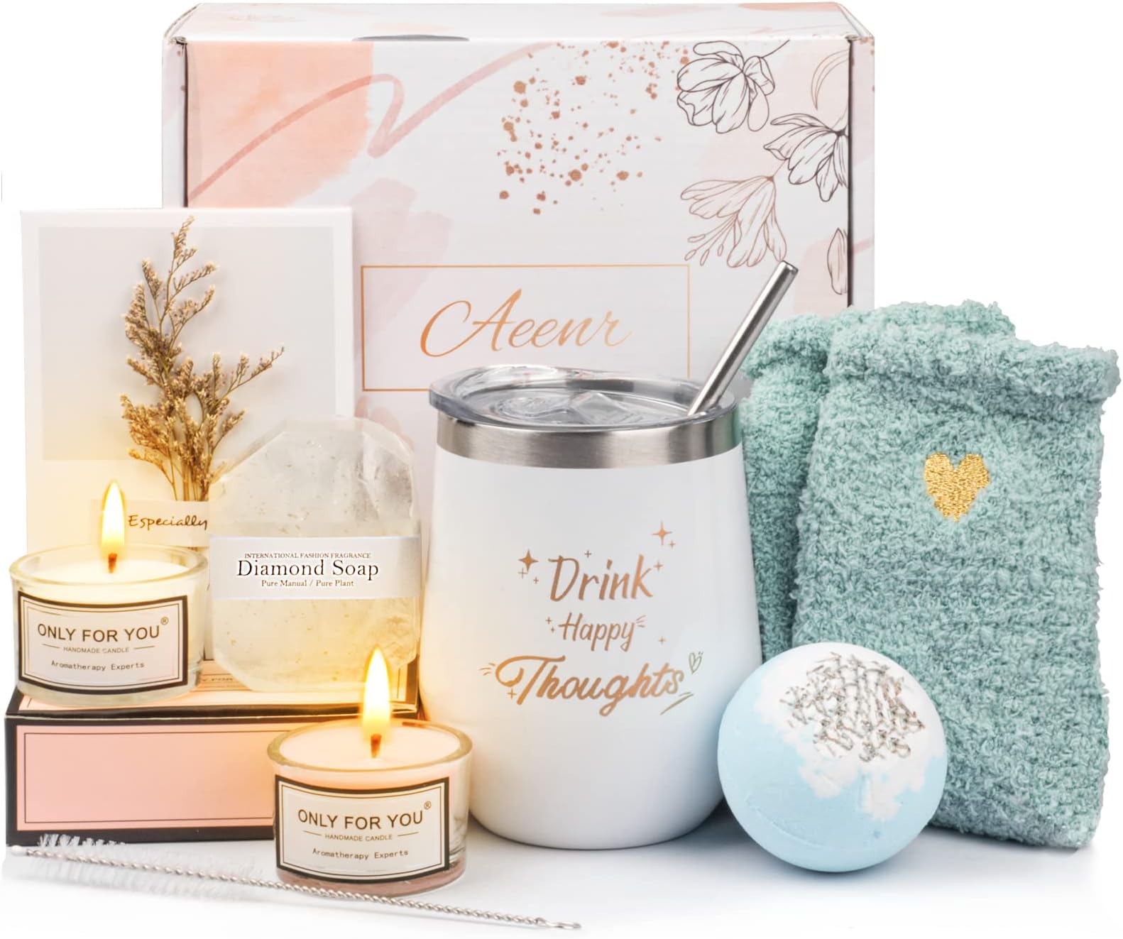 Aeenr Birthday Gifts for Women Best Friend -Relaxing Spa Gift Box Basket for Her Friendship Mom, Get Well Soon Self Care Gifts for Women Female Sister , Unique Gifts for Women Who Have Everything