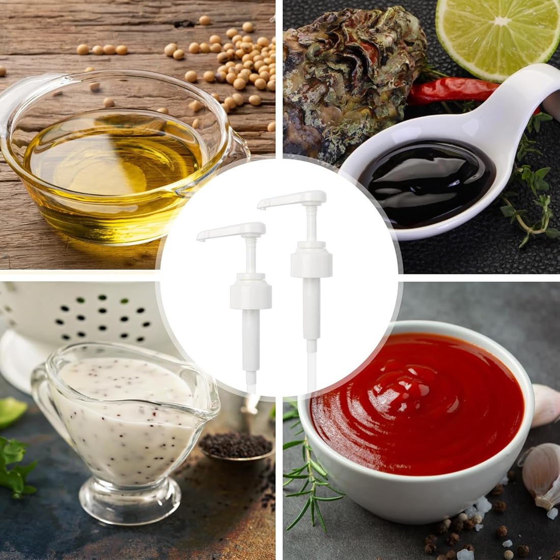 IKOPFLN Set di 2 pompe per sciroppo Monin da 1,0 litri in vetro, pompa dosatrice per 10 ml，per 700ml