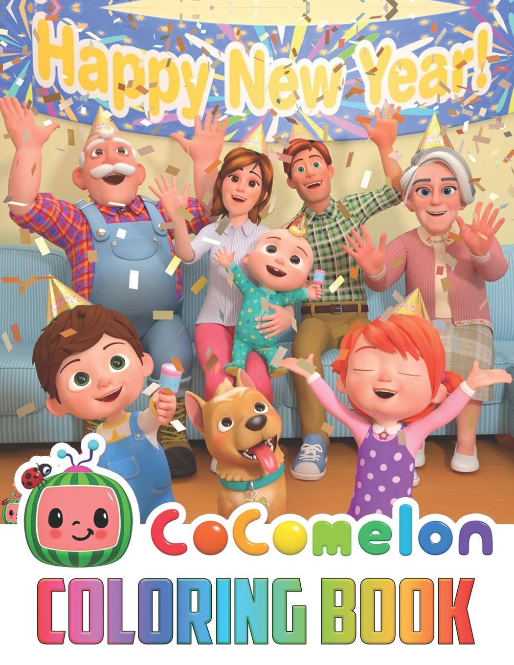 Buy Cocomelon Coloring Book: Happy New Year Ocomelon Coloring Book