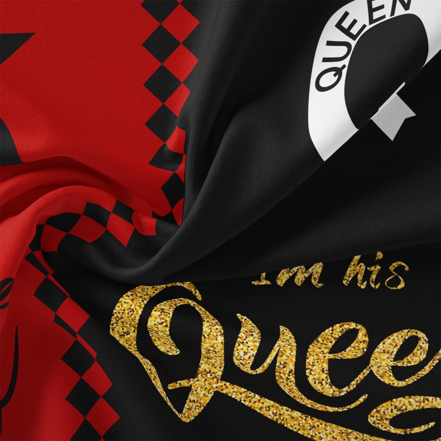 Couple Bedding Set - King Size, Romantic Valentine's Day Presents Crown Queen and King Comforter Cover I'm His/I' Her Bedding Set Red & Black Lover Duvet Cover (NO Core and Pillow Core)