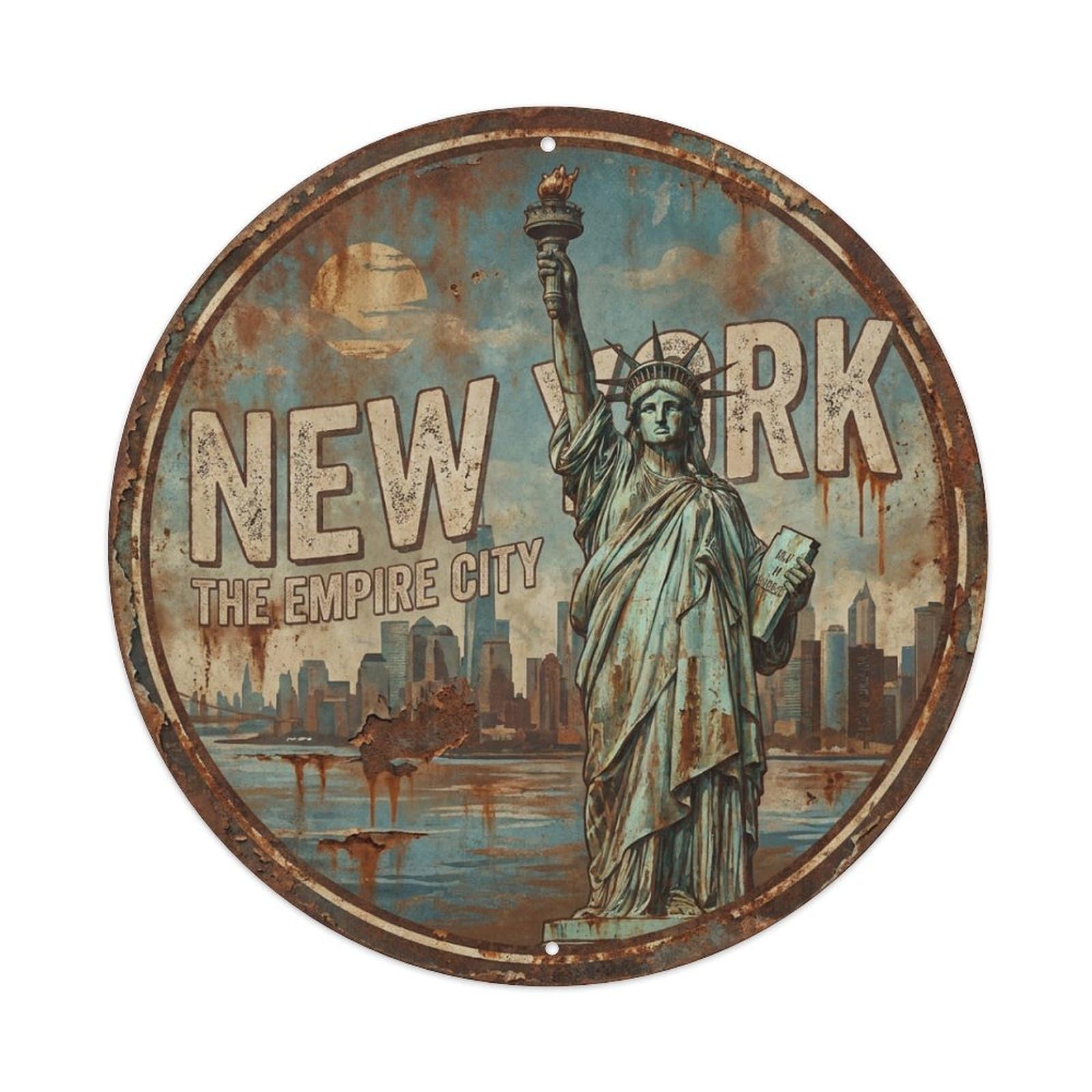 Tgrcjimh Style Metal Tin Sign Retro Travel Usa New York