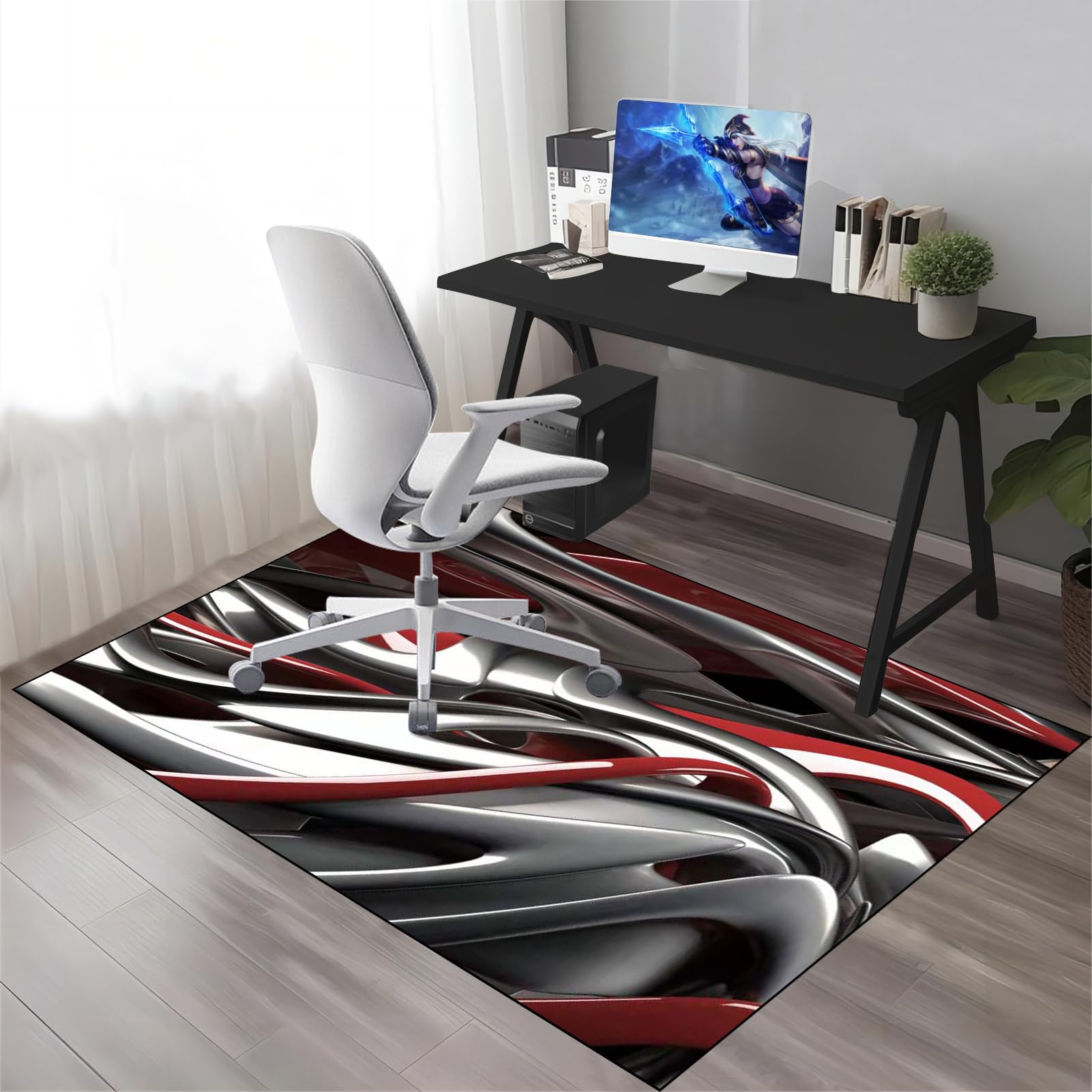 150 x 180 cm Schreibtischstuhl Unterlage Gaming Teppich Bodenschutz Bürostuhl Teppichschoner Bodenschutzmatten für bürostühle für Parkett Laminat Hartböden Teppichboden