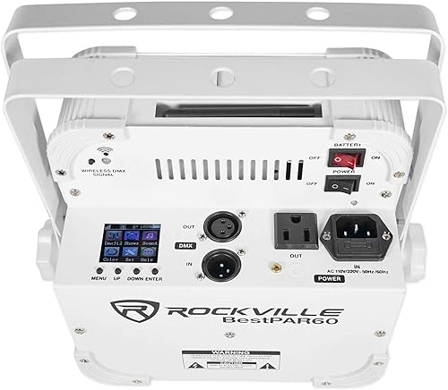 Miniatura 6 de 6) Rockville Best PAR 60 - Luces de lavado recargables blancas inalámbricas DMX+RGBWA+UV