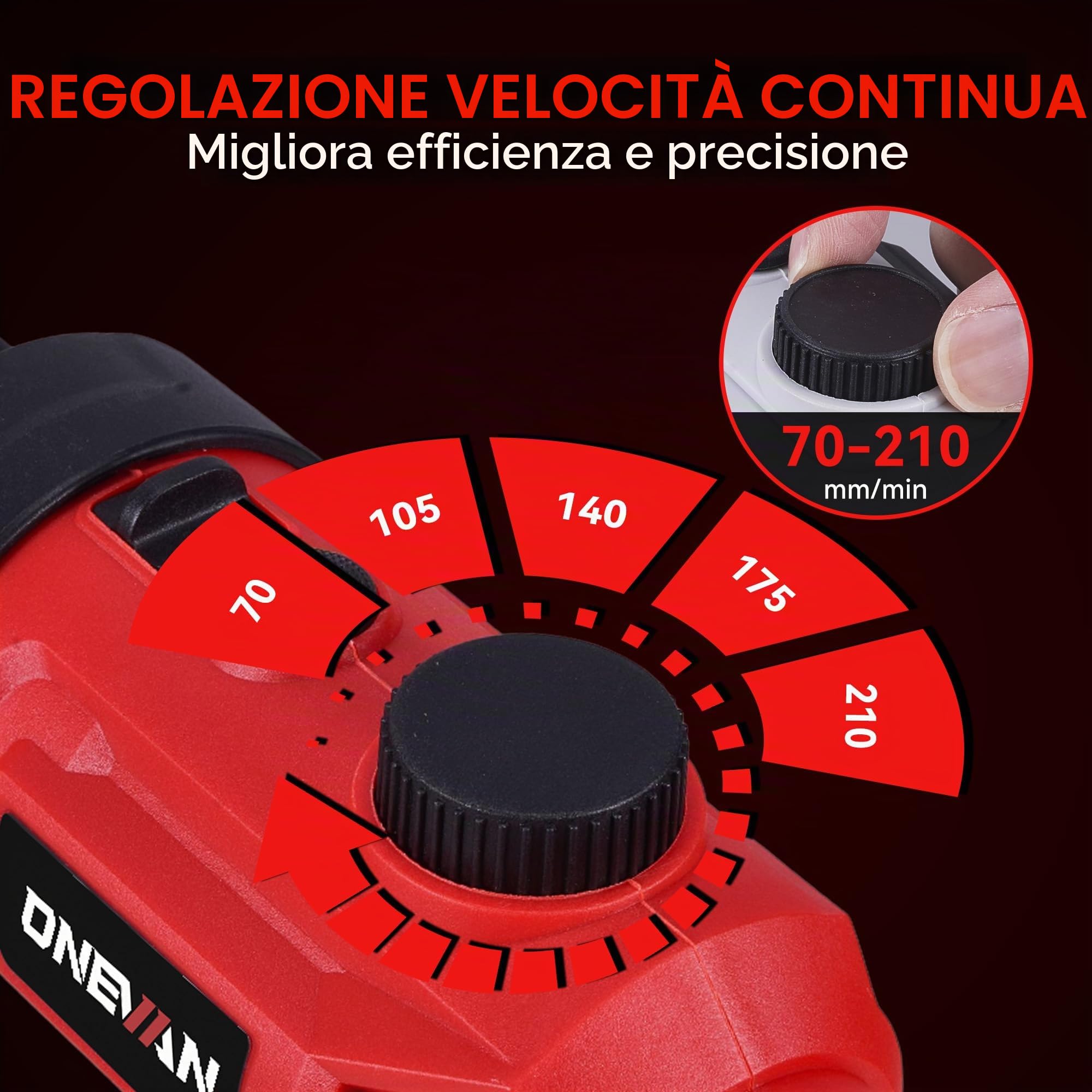 ONEVAN Pistola Elettrica per Cartucce 300ml Brushless 2x1,5Ah | 300ml Capacità, 300kg Spinta, Velocità variabile, Caricabatterie rapido, Luce LED, Per finestre e giunti