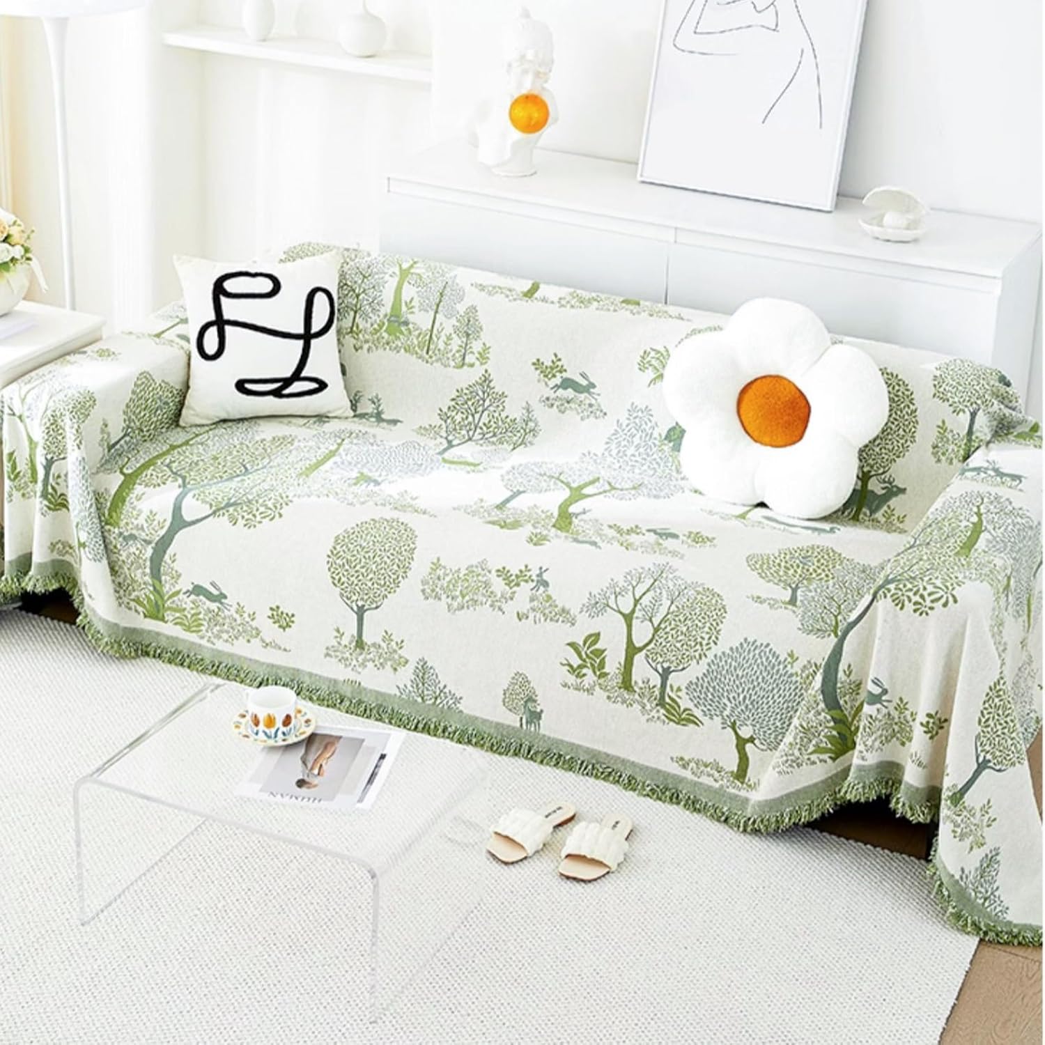 Couch Cover Reversible Sofa Cover Double Sided Sofa Slipcover Sectional Couch Covers Single Sofa Covers Bed Blanket Living Room Pet Couch Protector Furniture Cover for Pets,Kids ( Color : Green , Size