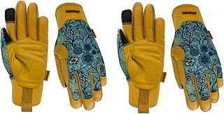 2 Pairs Gardening Gloves,Cowhide Garden Glove,Blue,Medium | Thorn Proof,Puncture Resistant,Touchscreen,Gift,Leather,Spandex