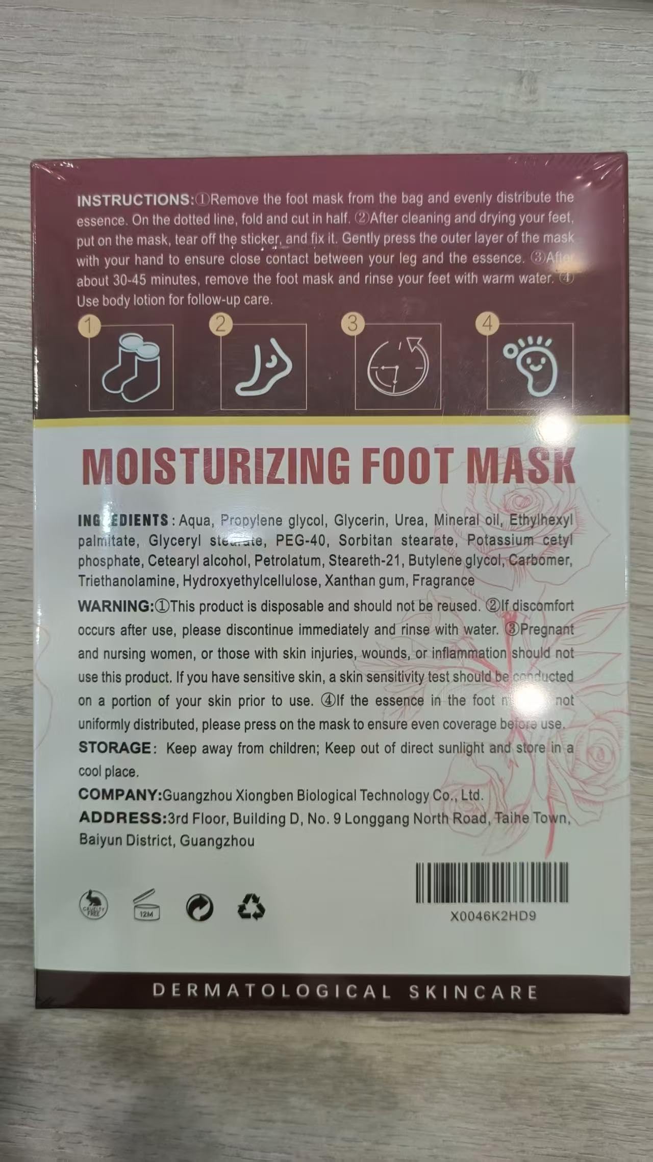 Maschera per Piedi 3 Paia, Trattamento Nutriente per Piedi, Ripara Talloni e Ammorbidisce Pelle Morta Secca, Foot Mask, Senza Peeling(Rose)