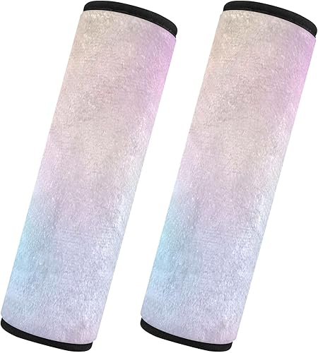 Miniatura 1 de CHIFIGNO Paquete de 2 fundas modernas y coloridas holográficas para cinturón de seguridad de automóvil, almohadilla para cinturón de seguridad de