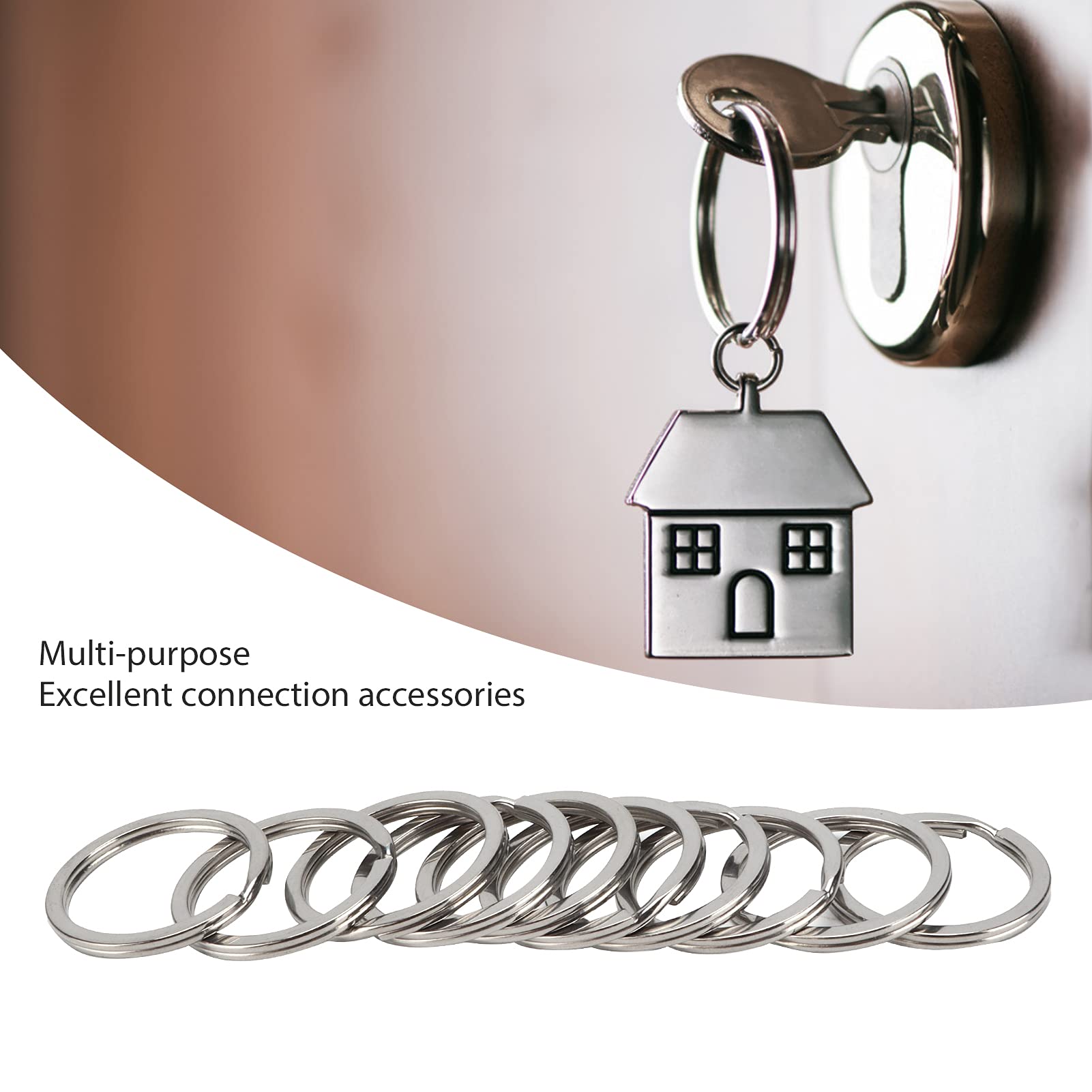 Lot De 30 Anneaux Fendus Bronze 30mm - Porte-clés Métal - Pour Bricolage Et Accessoires