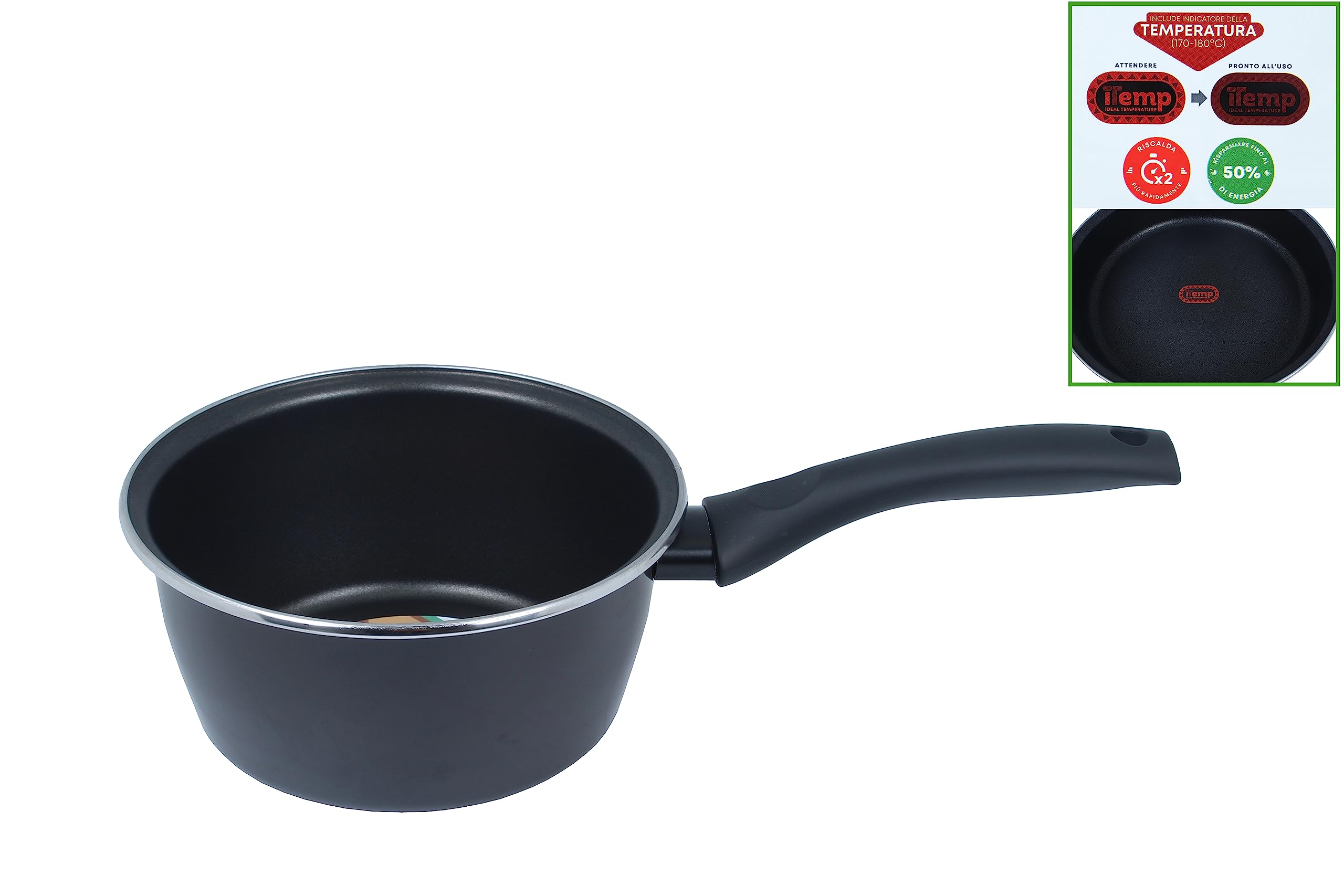Casserole 18 cm économie d'énergie pour plaque induction et gaz