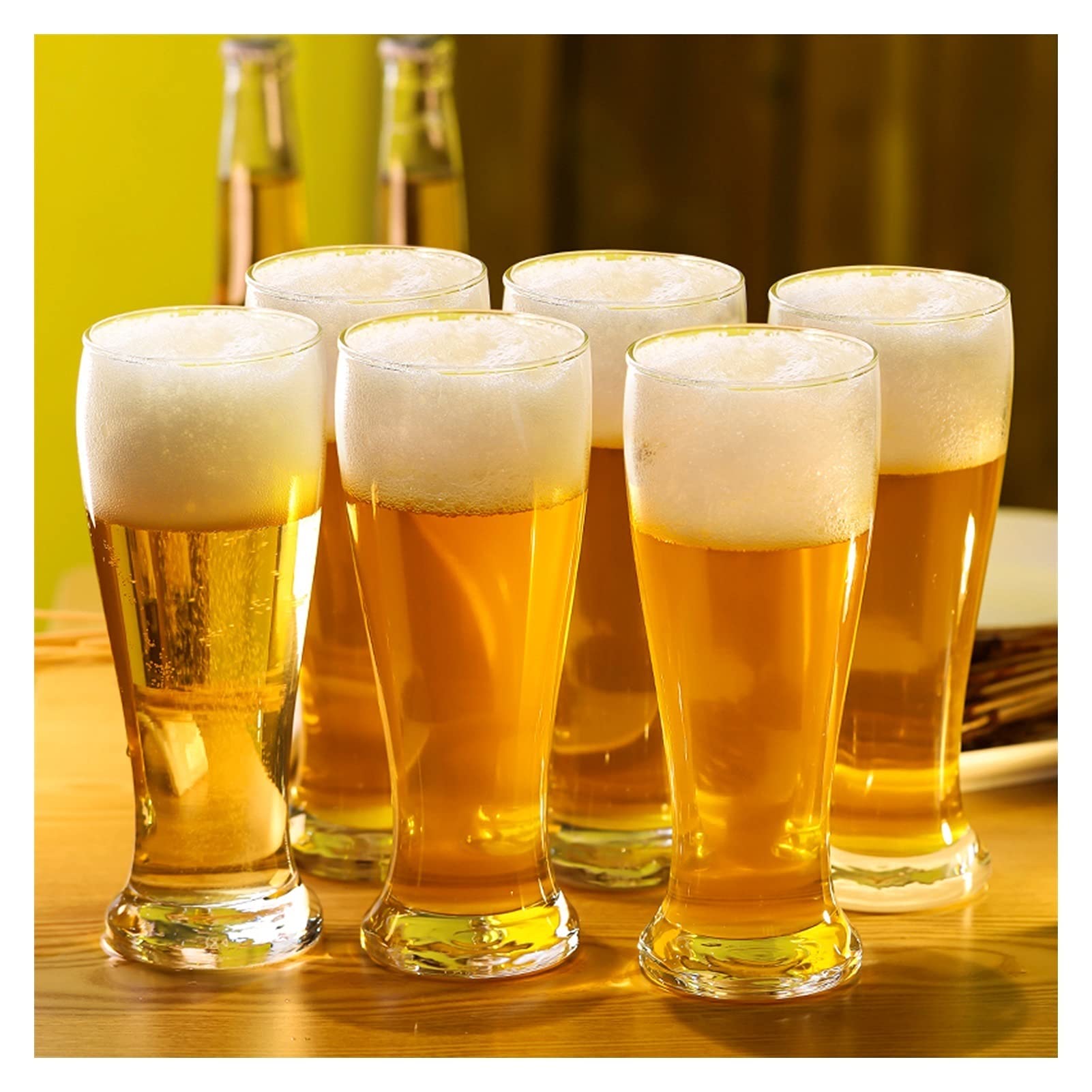 Jarras y jarras de cerveza Conjunto de gafas de cerveza de 5 cazas de cerveza de vidrio de gran capacidad 430ml estilo moderno de cristal de estilo de moda fácil de limpiar Vidrio Jarras De Cerveza Va