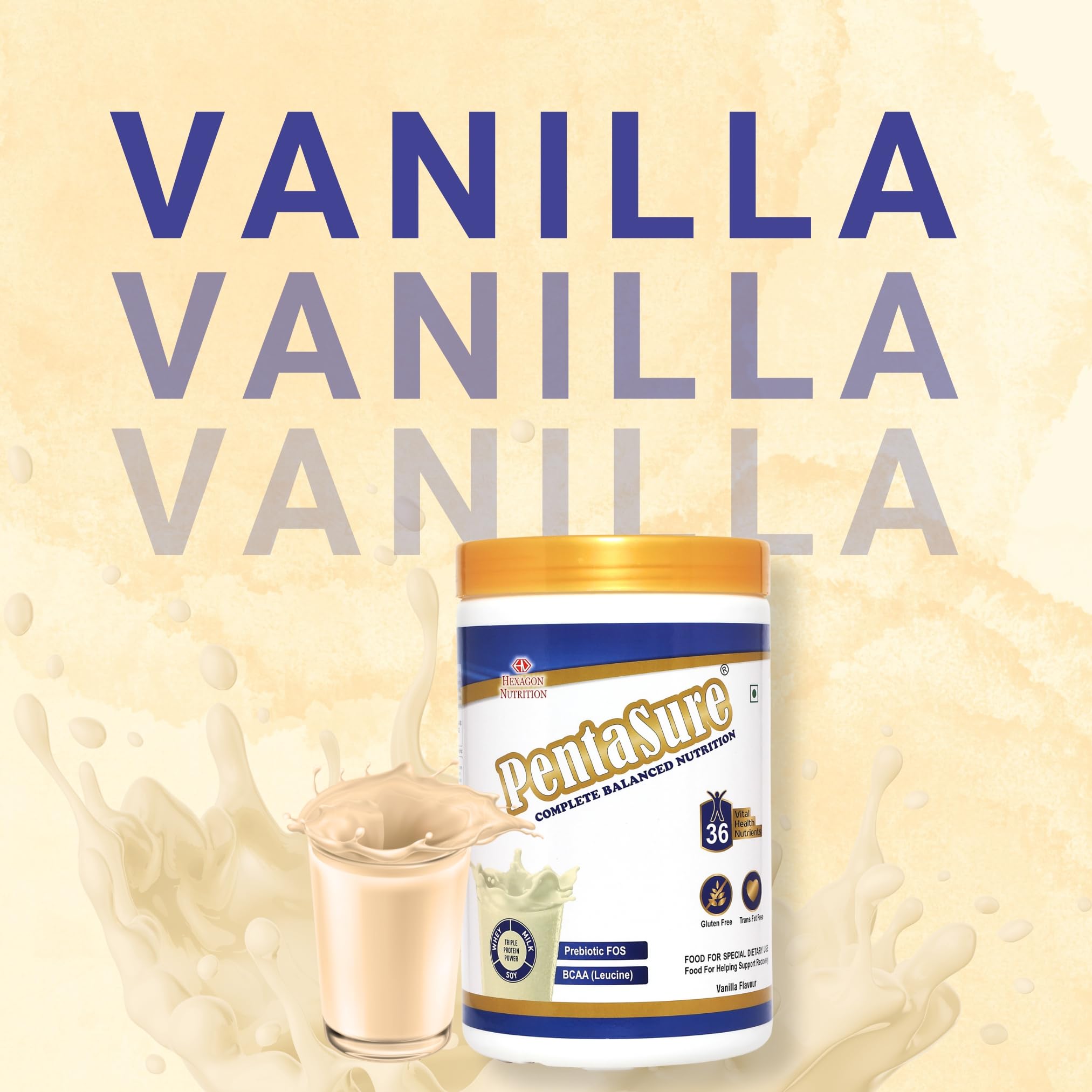 PentaSure Complete Balanced Nutrition | Daily Nutrition Protein Shake | Vanilla - 1kg | Whey, Milk & Soy Protein Blend | BCAA (Leucine) & Prebiotic FOS | Supports Energy, Immunity & Muscle Health — Amazon image 5