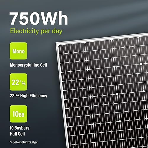 Miniatura 8 de Newpowa Panel solar monocristalino de 150 vatios y 10 bb, módulo fotovoltaico de alta eficiencia de 150 W, 150 W, para caravana, barco, remolque,