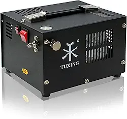 TUXING Pcp Compressor de ar, 4500Psi 30Mpa, sem óleo/água, alimentado por carro 12V DC ou casa 220V AC com adaptador (incluído), bomba para rifles e pistolas de ar PCP (TXES061)