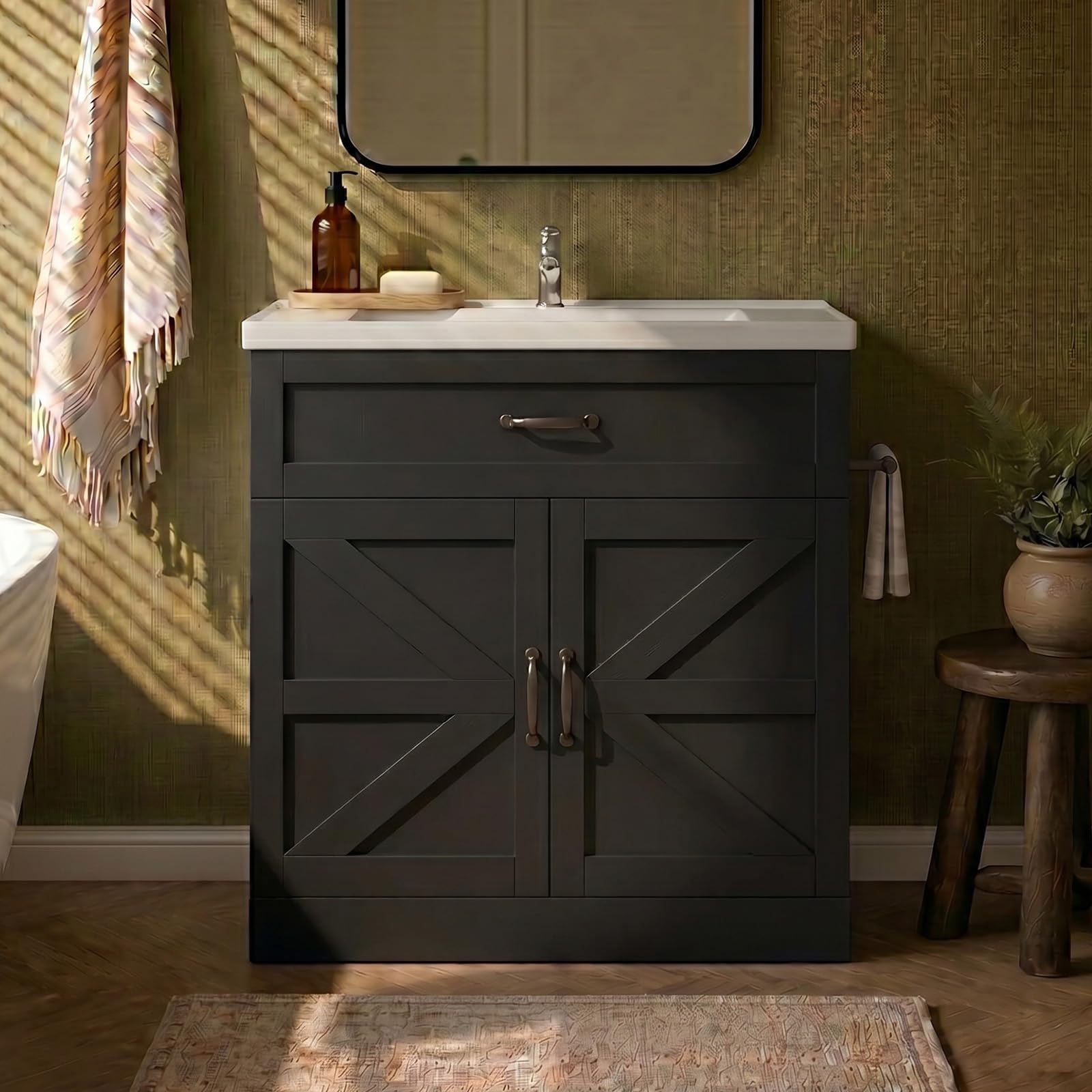 4ever2buy 31' Bathroom Vanity with Barn Doors