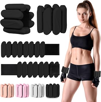 Wrist Weights, 2Pack Wearable Wrist Ankle Weights for Women & Men, Adjustable Arm and Leg Weights, Silicone Weighted Bangles for Walking Yoga Pilates Running Dance Gym 2lb