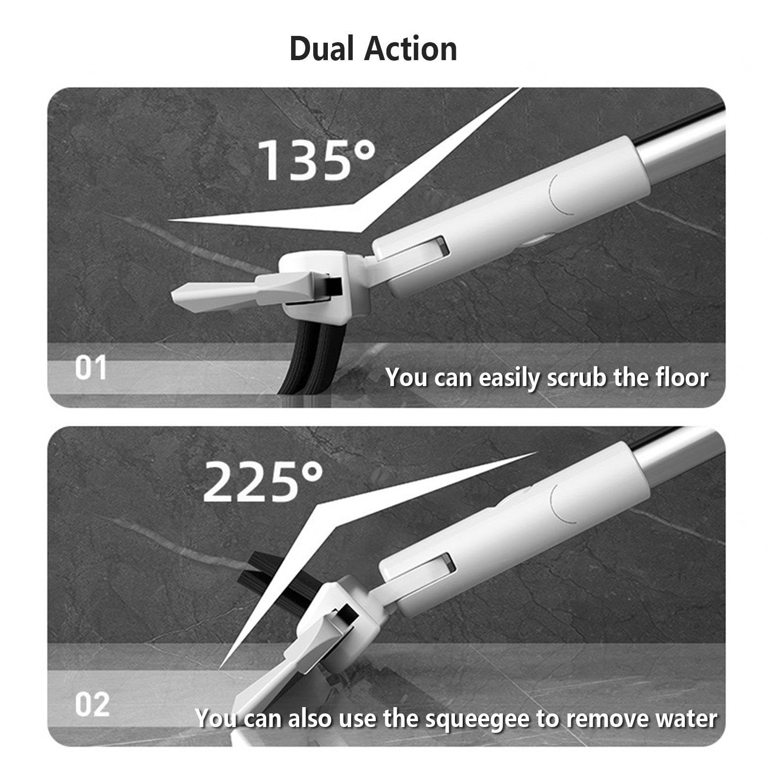 Escoba De Goma para Suelos, Multifunción con Mango Largo de 125cm Magic Broom Sweeper, Escobilla De Goma para Suelos para Piso De Concreto,Azulejo De Baño