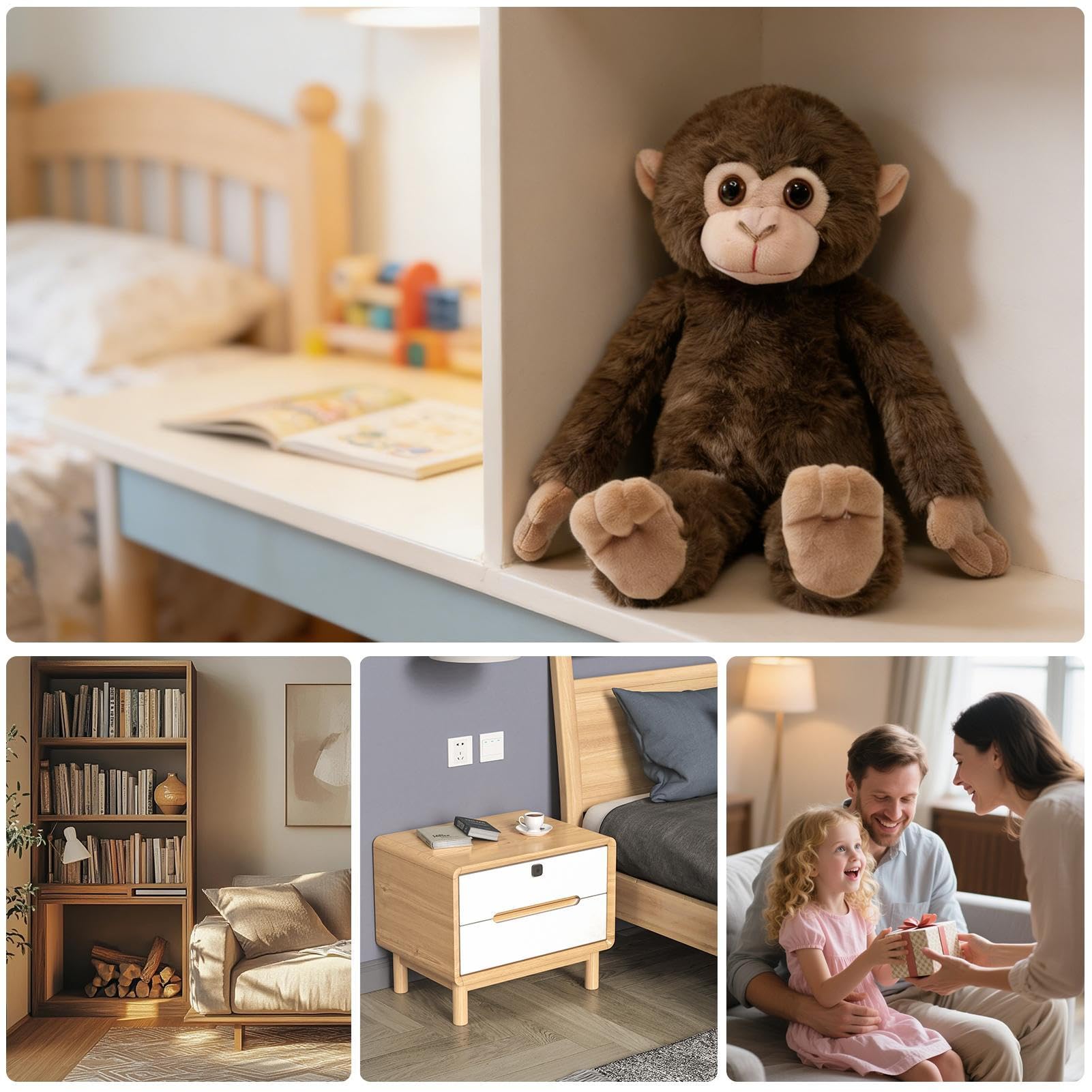 Punch Monkey Plüschtier – Plüsch | AFFE Kuscheltier, Orang-Utan Weiches Spielzeug | Umweltfreundliches Kuscheliges Affenkuscheltier für Kinder, Mädchen, Fans, Erwachsene, Büro, S - 5