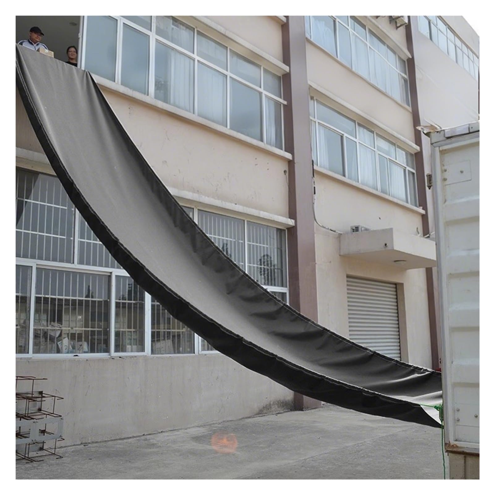 GTHTUHFD Canvas Chute,Heavy-Duty Canvas Chute For Loading & Unloading, 2X14M Warehouse Slide Conveyor Tarpaulin Belt, Green Cargo Handling Slide For High-Rise Goods Movement,Black-1.5x8m/4.92x26.24ft