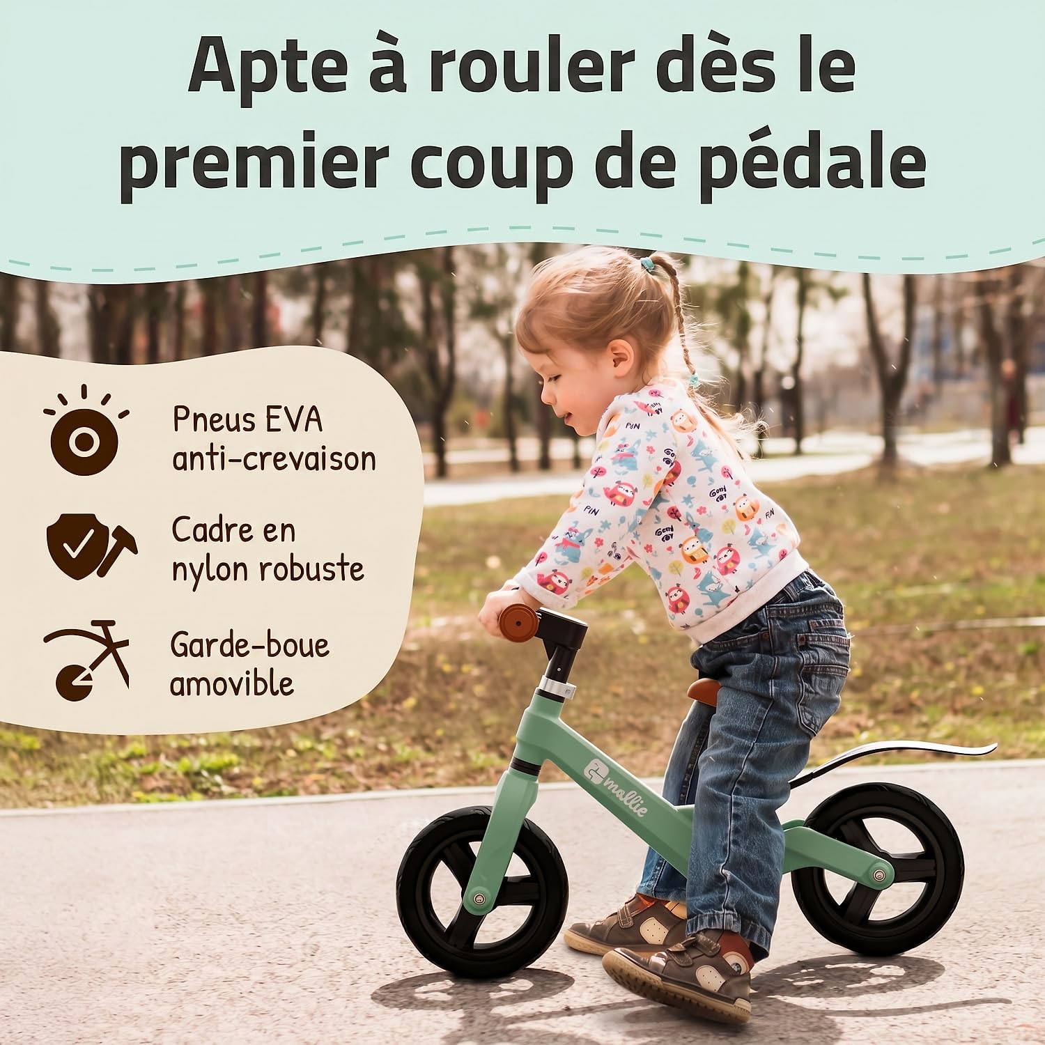Mallie® Draisienne 2 Ans avec Sonnette - Velo 3 Ans, Velo 2 Ans, Draisienne 3 Ans - Vélo Enfant 2 Ans, Draisiennes Bebe, Draisiennes 4 Ans - Balance Bike