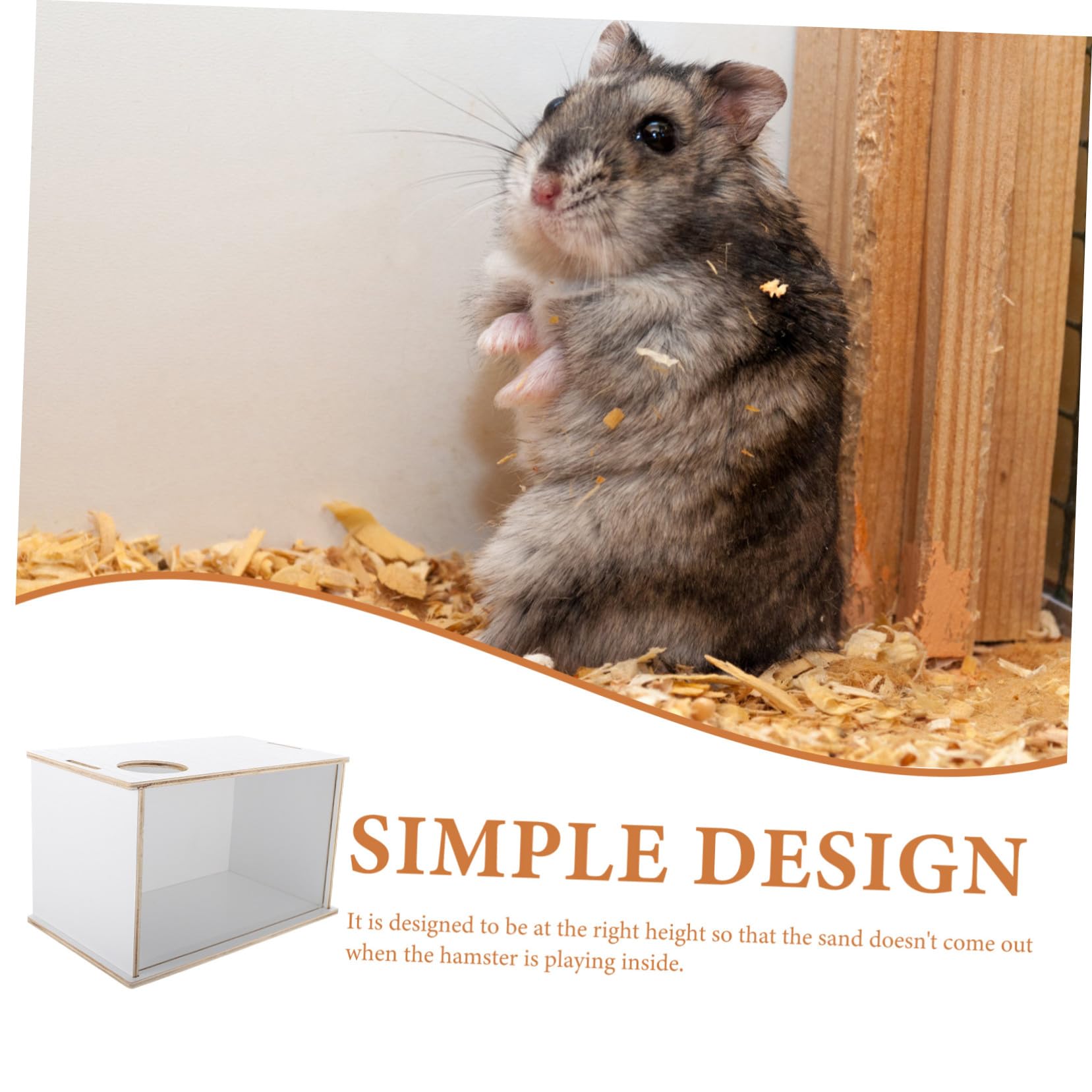 FRCOLOR Dekorative für Meerschweinchen Hamster und Multifunktions Sandbad Sandbadewanne mit Acrylglas Holz Leicht und Schmutzabweisend als Kleine Haustiere Zuhause