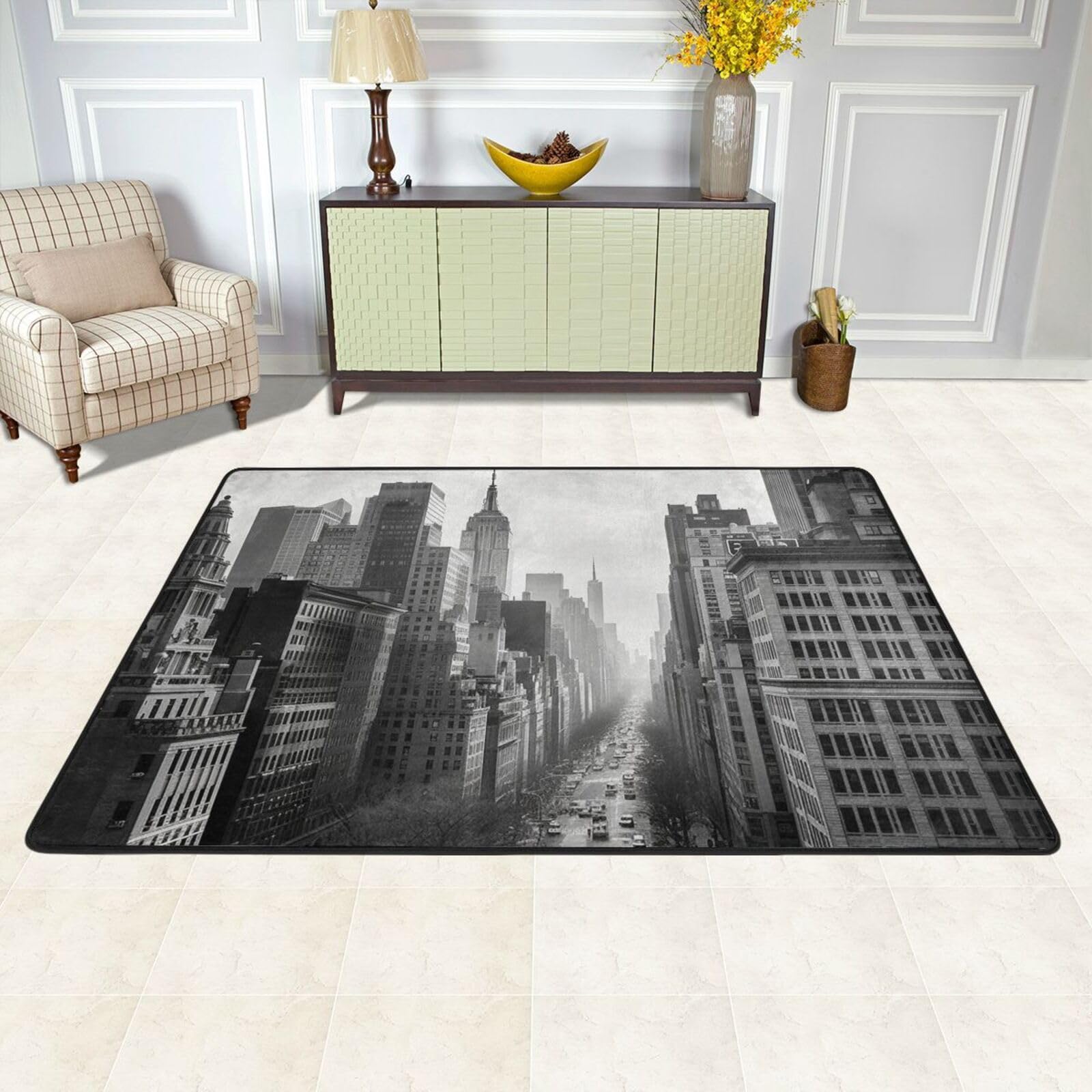 Tapis de sol salon antidérapant et grand tapis lavable pour chambre
