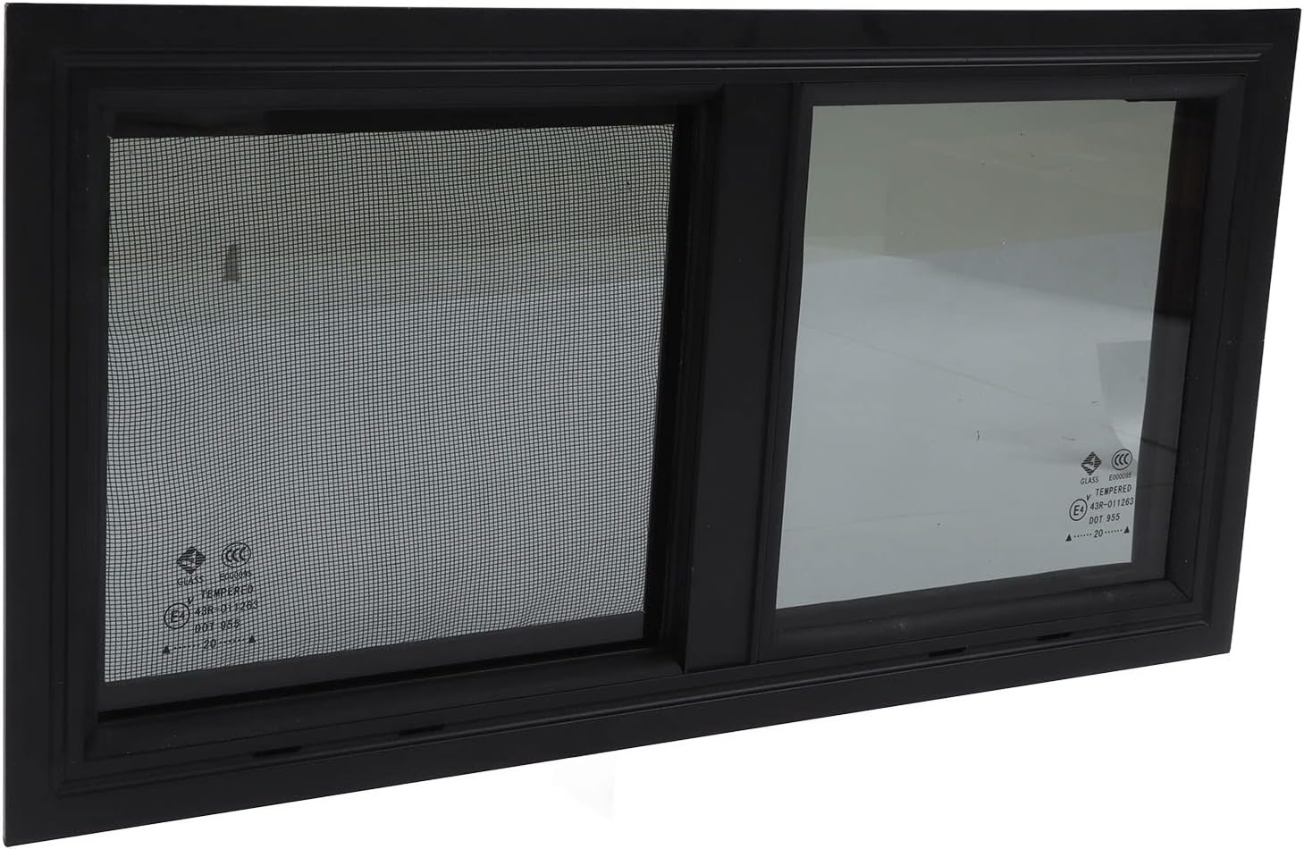 Wohnmobilfenster 600x500mm Schwarz - Getöntes Glas Mit Insektenschutz