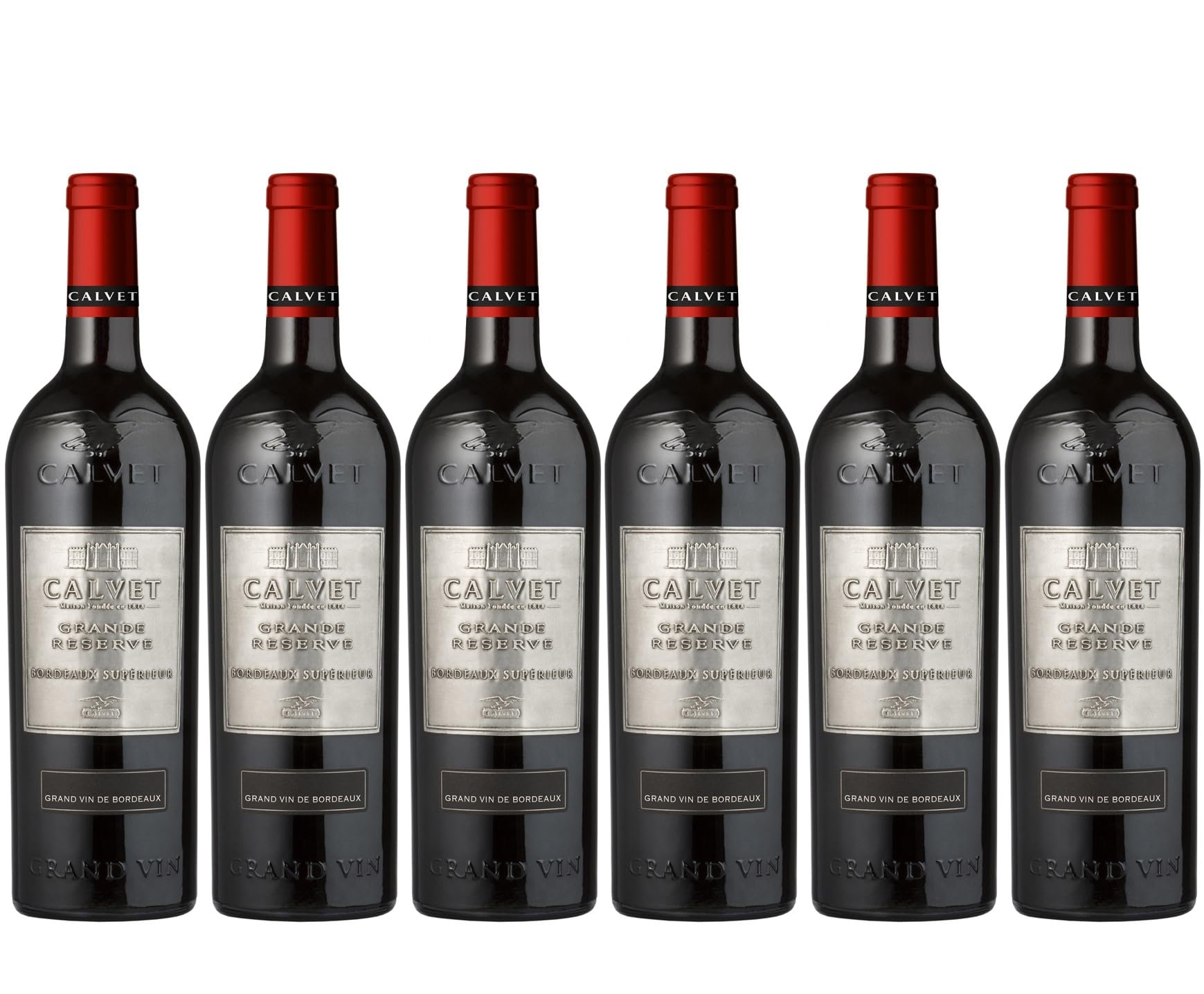 Calvet - Grande Réserve Bordeaux Supérieur, Vin rouge Merlot Cabernet Sauvignon (6 x 0,75L)
