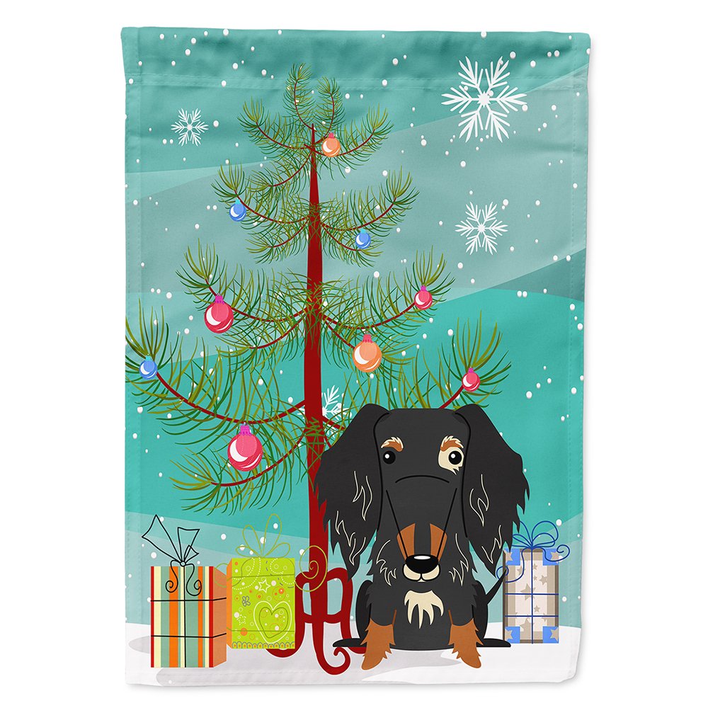 Drapeau de Noël Teckel dapple pour décorer votre entrée de maison et accueillir vos invités