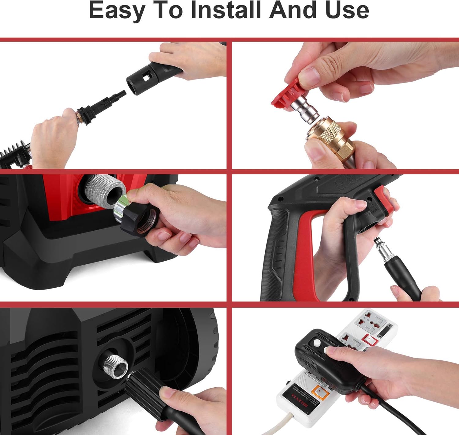 Suyncll Pressure Washer, 3800PSI Electric Power Washer, 2000W High Pressure Washer, Professional Washer Cleaner, with 4 Nozzles, Soap Bottle and Hose Reel, Best for Cleaning Cars, Driveways, Patios : Garden & Outdoor