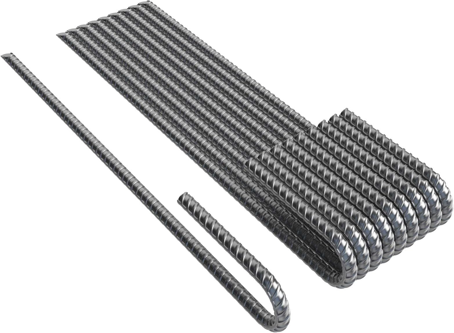 Vodaland Rebar Stakes J Hook Extra Heavy Duty 1/4 inch Coated Steel Ground Anchors with Chisel Point End (10)