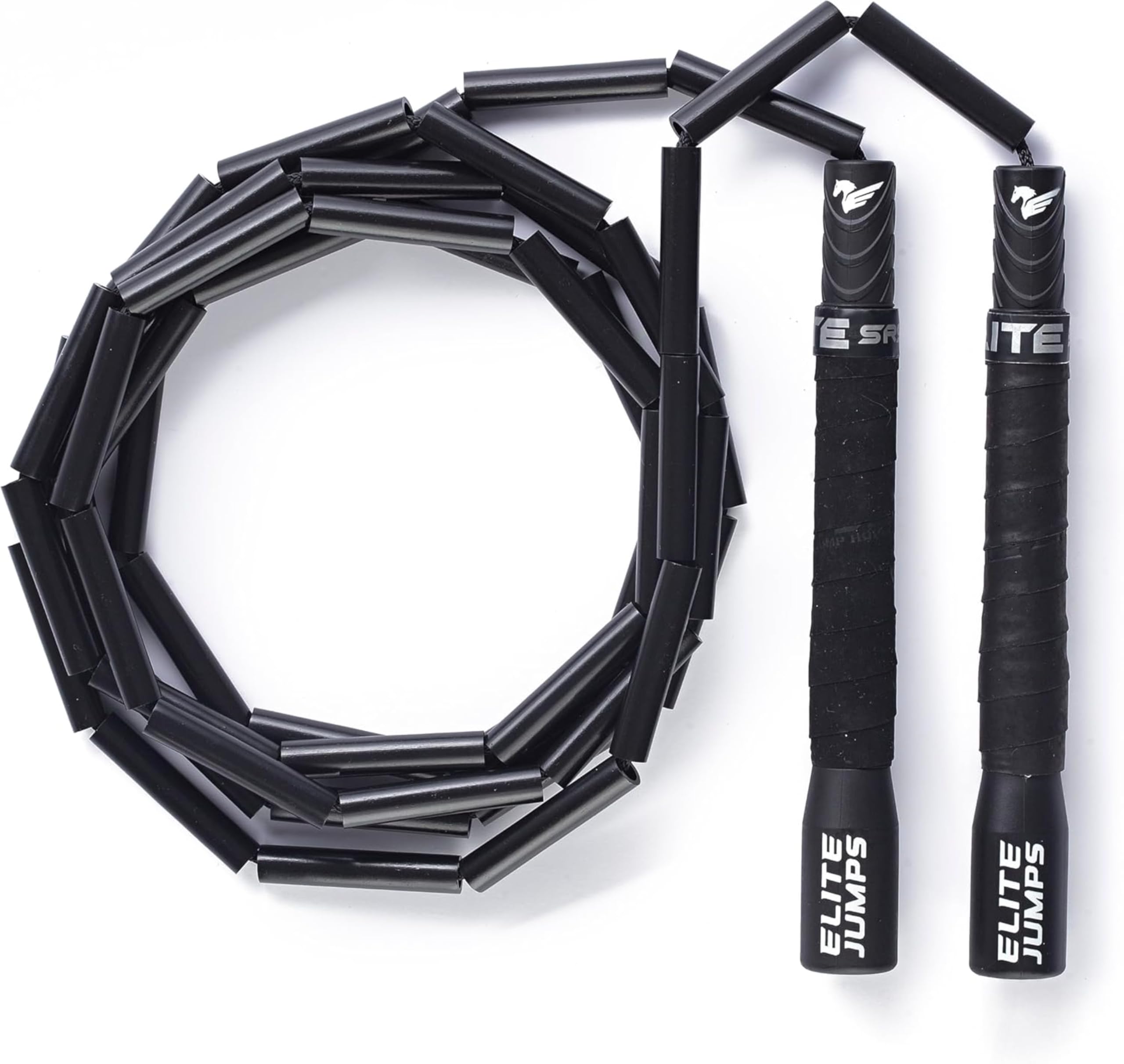 Elite Jumps - Heavy Beaded Jump Rope - 6.5oz Weighted Jump Rope for Women - Durable & Heavy Resistance - 10ft Long Adjustable Rope - Tangle-Free - Shatterproof 2” Beads - Long 8” Handles