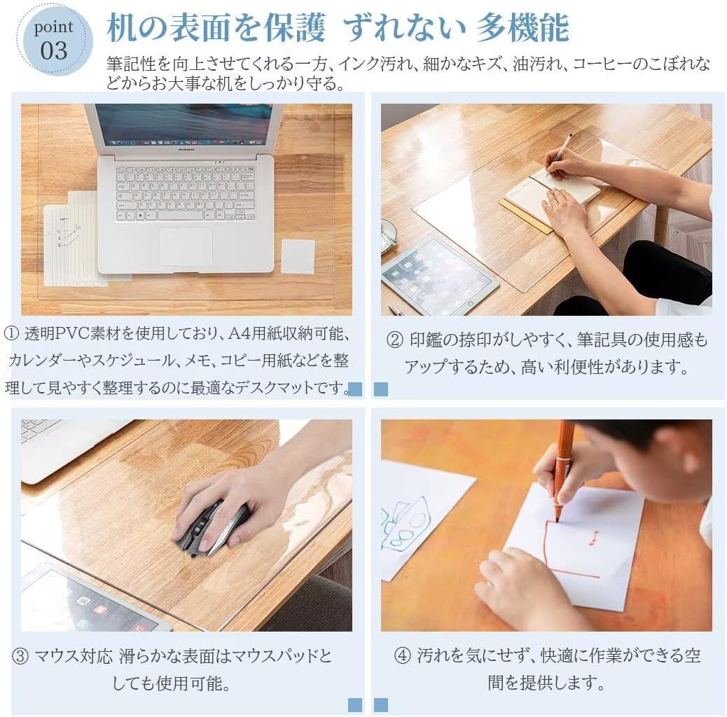 SUGOI テーブルクロス エンボス加工 円形 透明 PVC製 厚さ3mm 直径95cm テーブルマット ビニール テーブルカバー