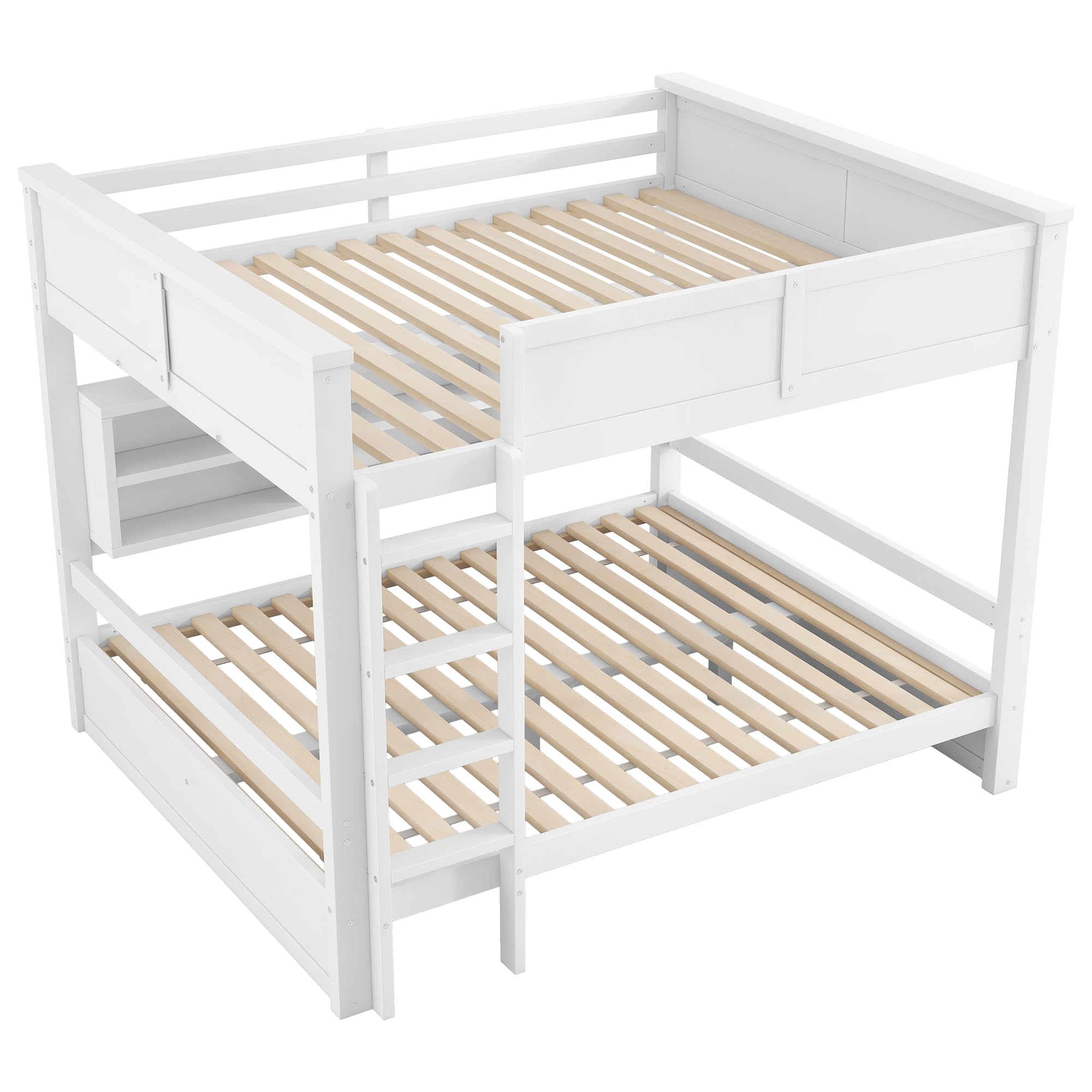Letto a castello da 160 x 200 cm, con armadi e luce LED, letti singoli, matrimoniali, letti a castello, letti a castello, letti a soppalco, adatto per adulti, bambini e ragazzi (bianco)