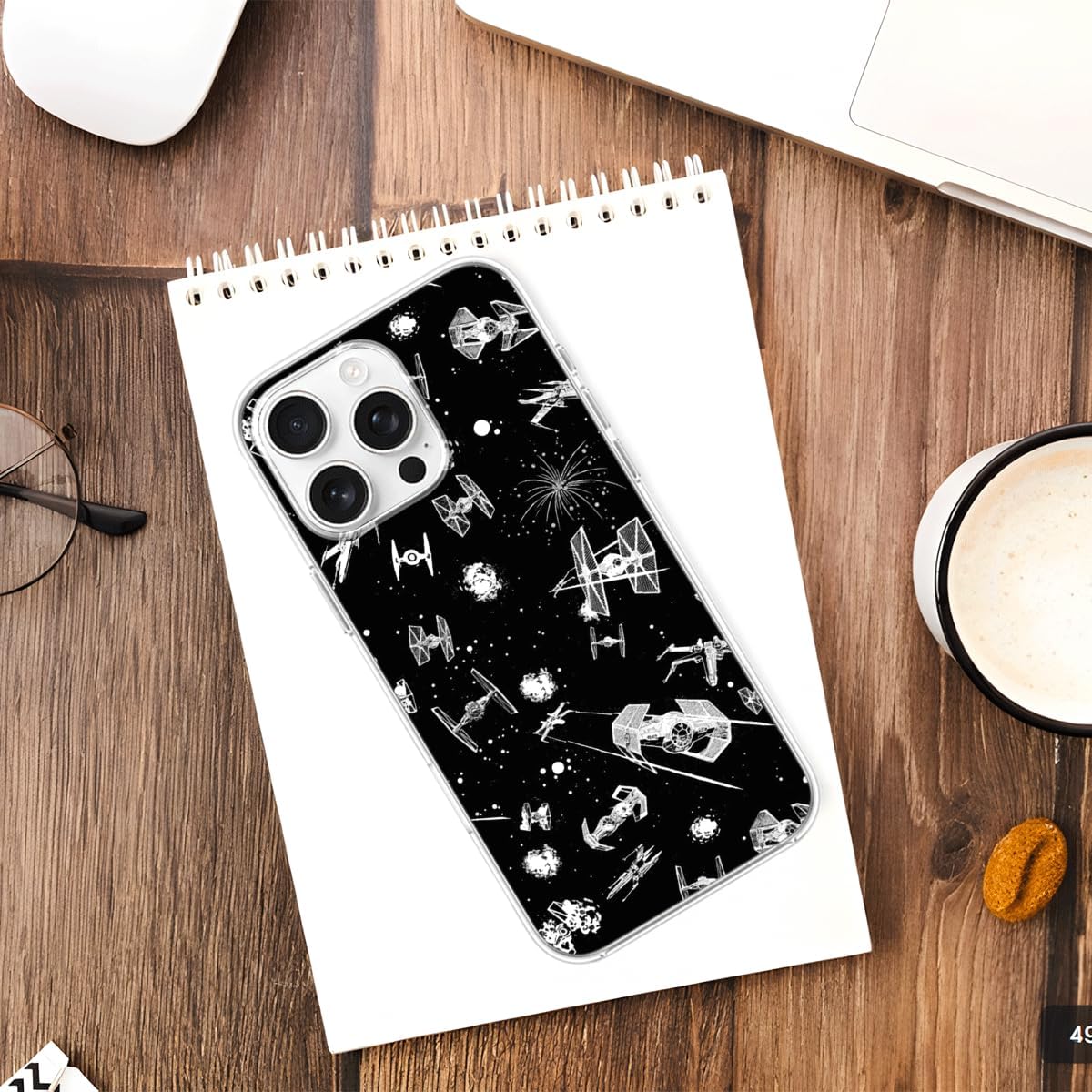Phone Case Compatible with iPhone Space Accessories 15 Series Funny Ship Pro Battle Max Waterproof Transparent Scratch image 5