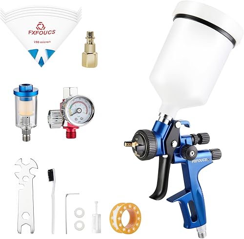 HVLP Pistola pulverizadora con boquilla de 0.051 in, pistola de pintura para automóvil, kit de herramientas premium perfecto para una amplia gama de